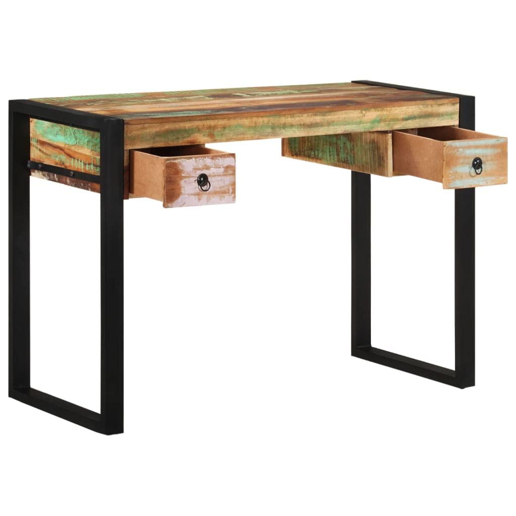 SKM Solid Reclaimed Wood Desk - 3276 | Rustic Industrial Home Office Furniture for Modern Workspace & Study Room