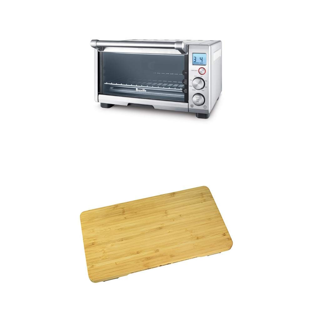 Breville BOV650XL Compact Smart Toaster Oven with Bamboo Cutting Board | Countertop Electric Oven for Baking, Broiling & Toasting | Perfect for Small Kitchens, Dorms & Office Break Rooms