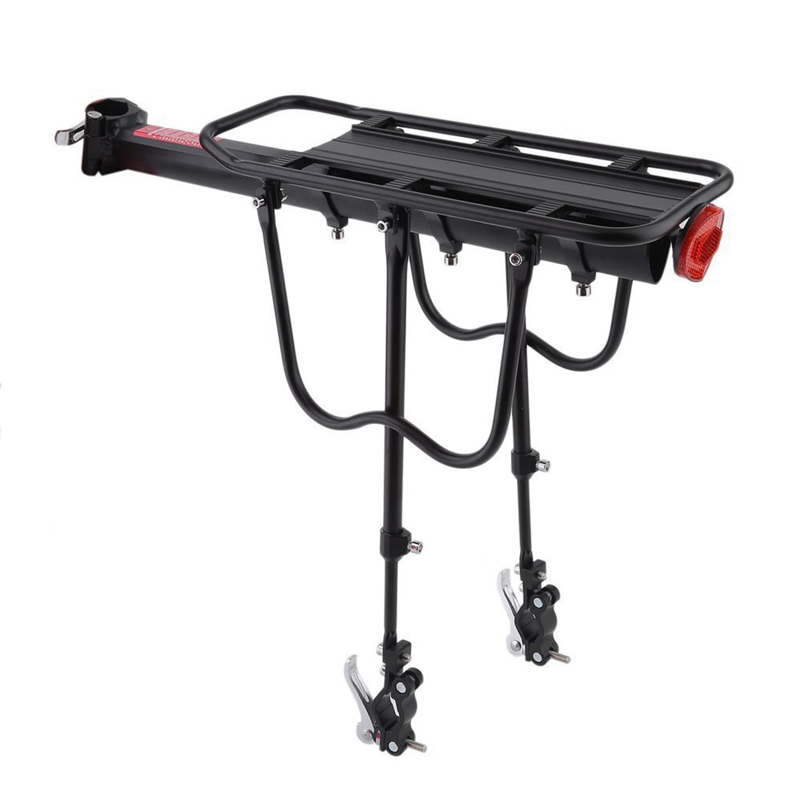 **Alloy Mountain Bike Rear Cargo Rack - Quick Release Adjustable Bicycle Carrier, Easy to Install, Black | Perfect for Commuting, Touring & Outdoor Adventures**