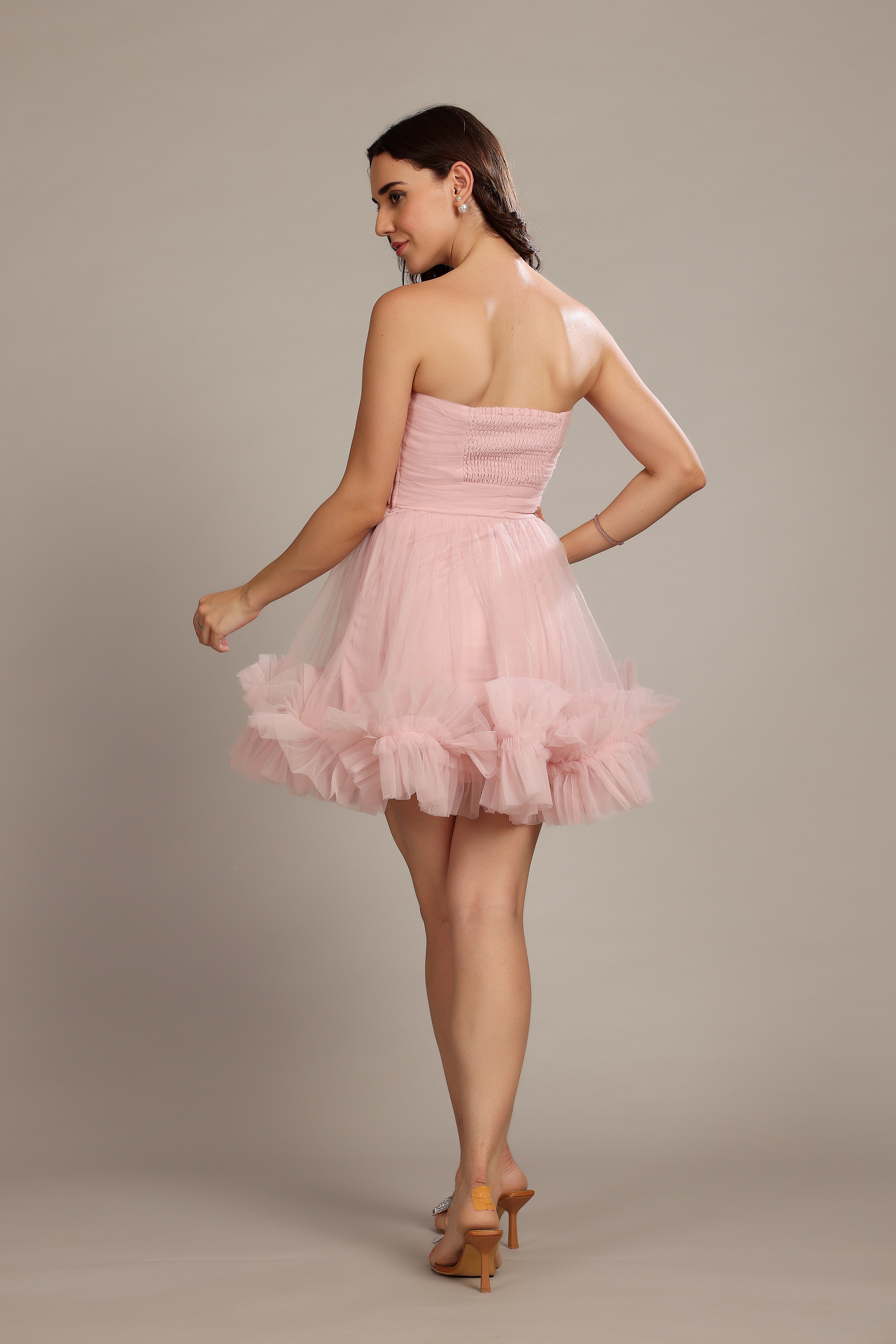 Orion Mini Dress in Powder Pink - Women's Casual Summer Dress for Beach, Party & Date Night | Soft & Comfortable Fit