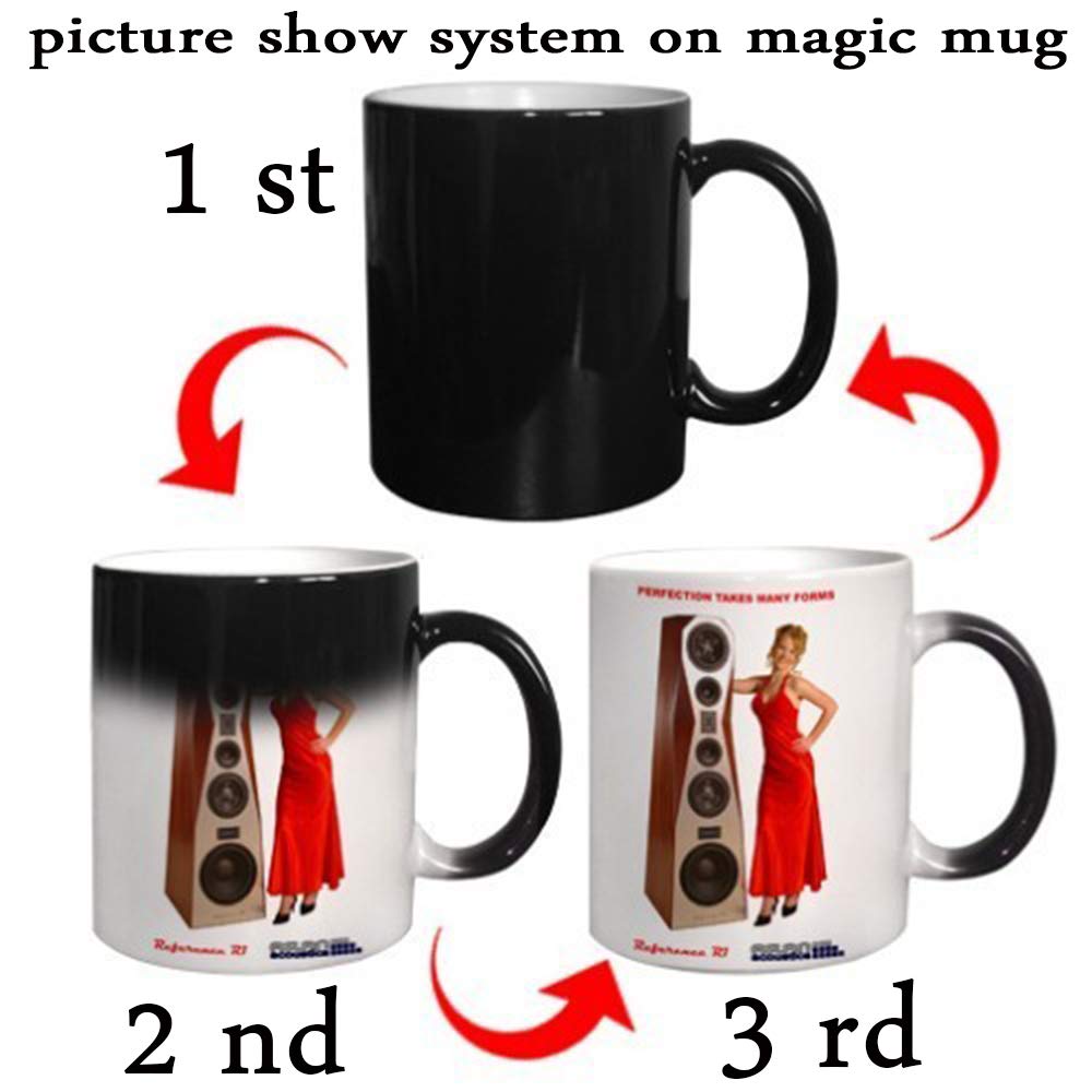 Personalized Magic Photo Mug - 11oz Black Color Changing Ceramic Cup with Custom Picture - Unique Gift for Birthday, Anniversary, Valentine's Day (Husband, Wife, Couples) - Perfect for Coffee, Tea & Surprise Moments