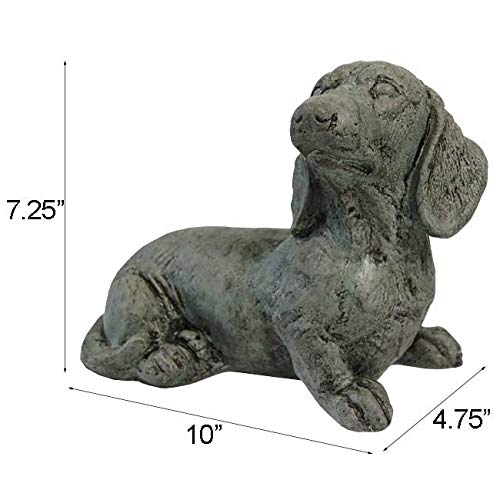 Athens Small Sausage Dog Statue in Indigo - Handmade Ceramic Dachshund Figurine for Home Decor, Gift & Garden Accent