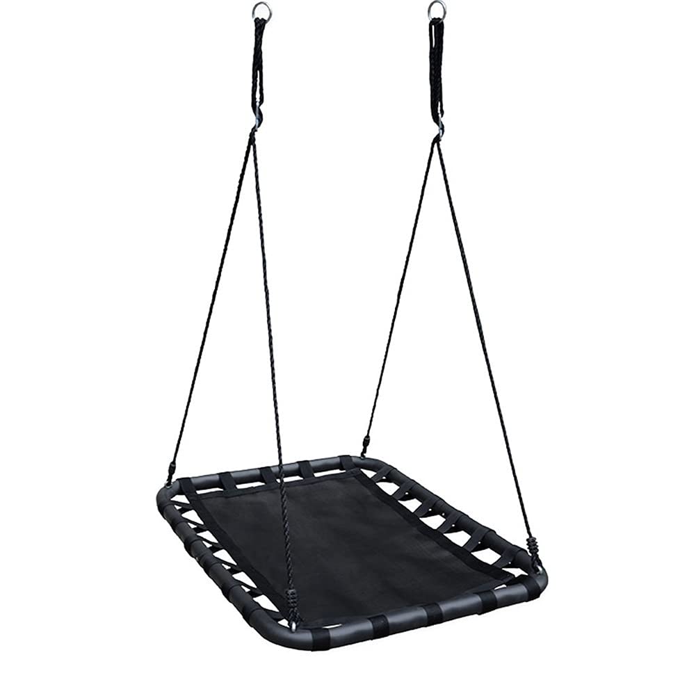 **QIAOLI Kids Swing Set - Giant Hanging Blanket Swing Seat for Indoor & Outdoor Play - Durable Steel Frame & Soft Cloth - Perfect for Home, Balcony, Backyard, or Tree (Black, 9.37 x 29.52 Inches) - Great for Playtime, Relaxation & Childhood Development**