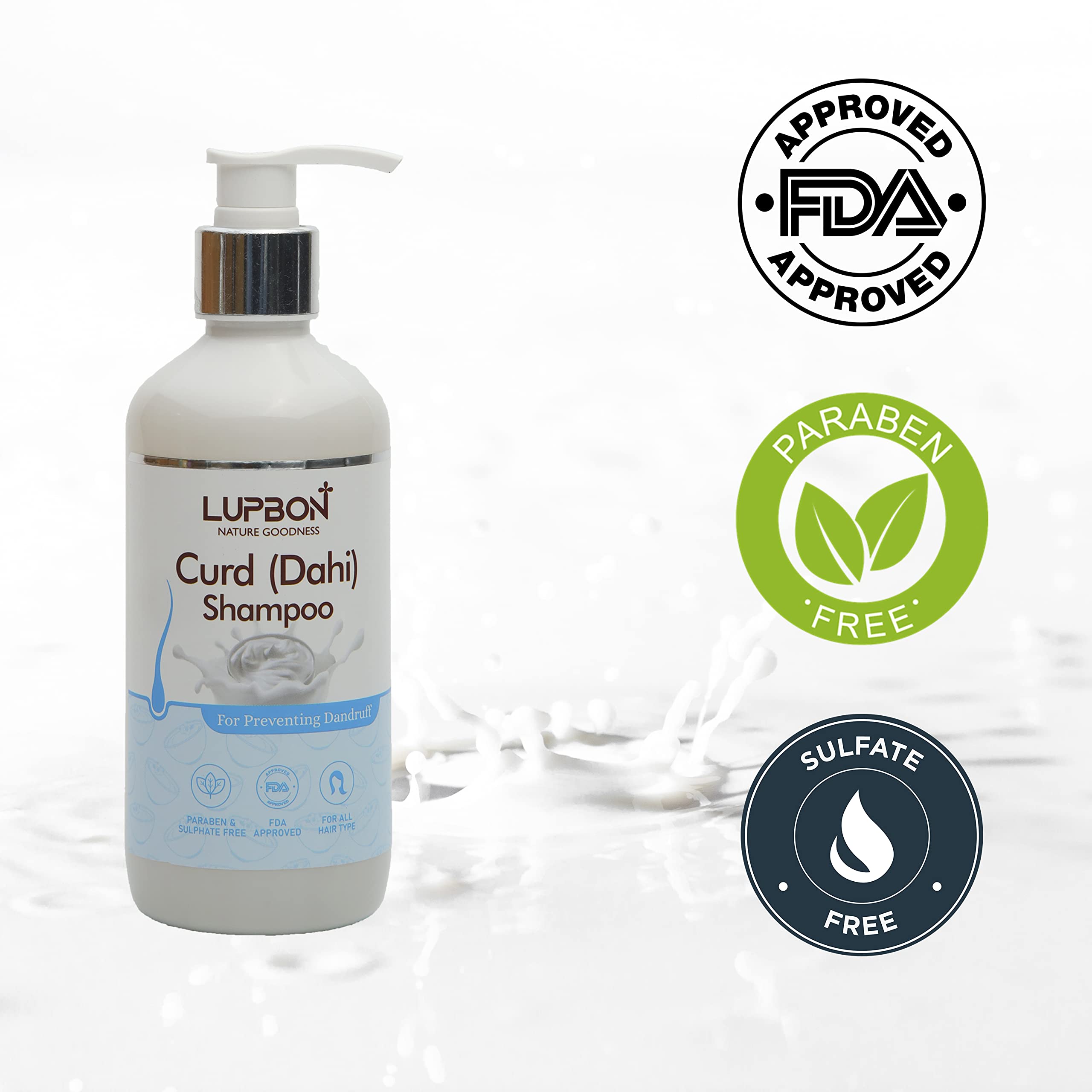 LUPBON Anti-Dandruff Curd Shampoo - 300ml for Dry & Itchy Scalp | Gentle Hair Cleanser for Men & Women | Perfect for Daily Use & Scalp Care