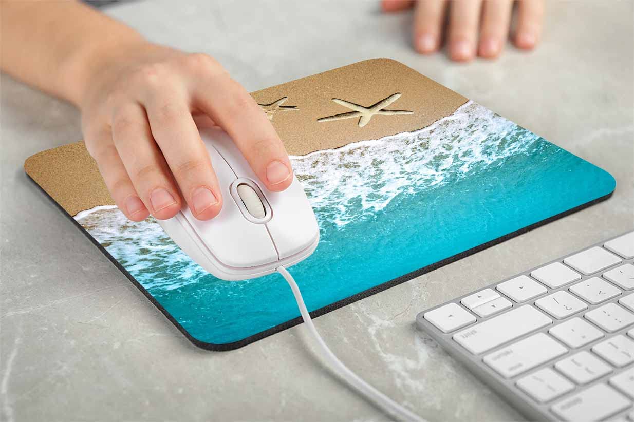 Premium Non-Slip Rubber Base Mouse Pad - Washable Square Cloth Mousepad for Office & Laptop (7.9
