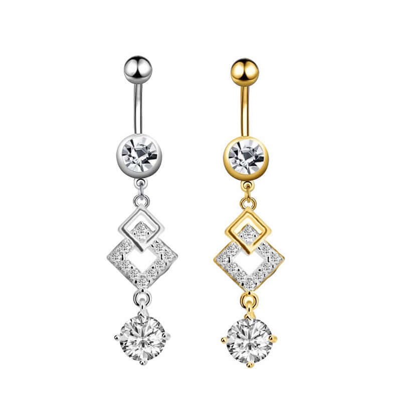 Shiny Dangle Belly Button Ring Piercing Jewelry WH1304 - Perfect for Navel Piercing, Belly Dance, and Summer Beach Outfits