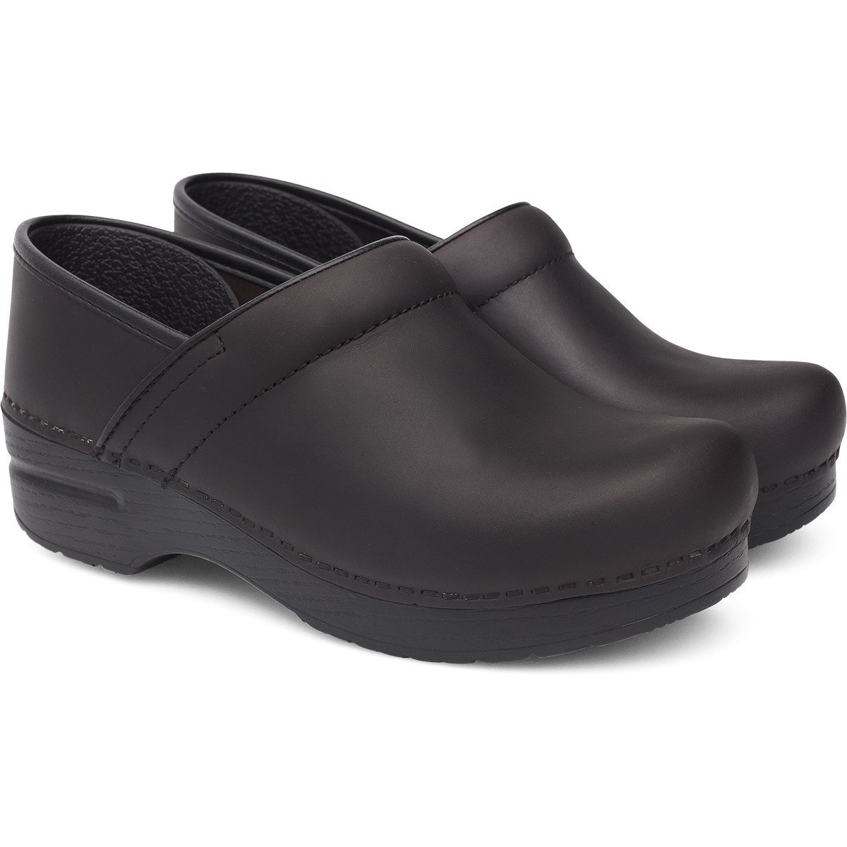 DANSKO Professional Men's Clogs - Antique Brown Leather Slip-Resistant Work Shoes for Nurses, Chefs & Healthcare Workers