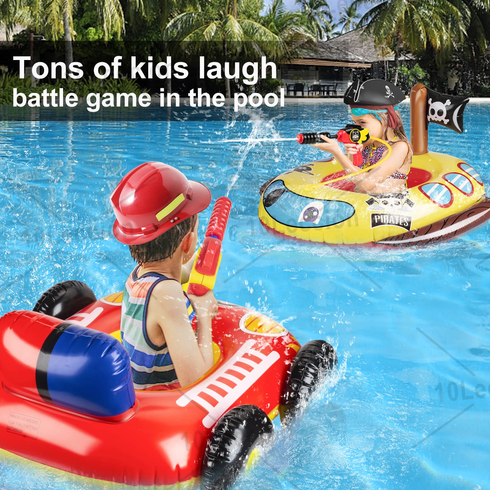 **Best Kids Pool Floats with Water Gun - Fun Fire Truck Inflatable Pool Toys for Boys & Girls Ages 4-8 - Perfect for Summer Swimming, Backyard Pools & Beach Play**