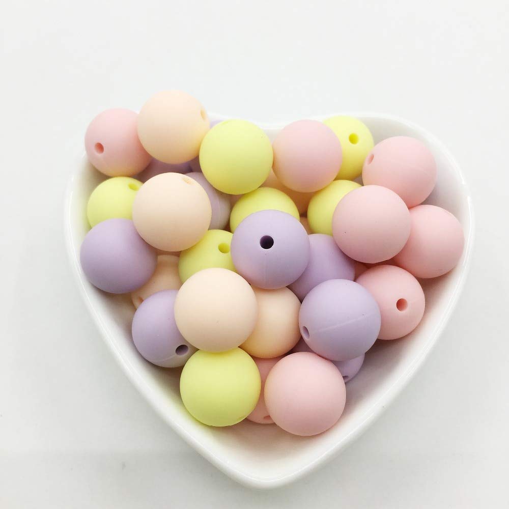 Premium 10-15mm Round Silicone Beads - Food Grade, Non-Toxic Rubber Beads for Jewelry Making, DIY Crafts & Baby Teethers (Color: C, Diameter: 15mm) - Perfect for Beading Projects, Sensory Toys & Safe Chewables