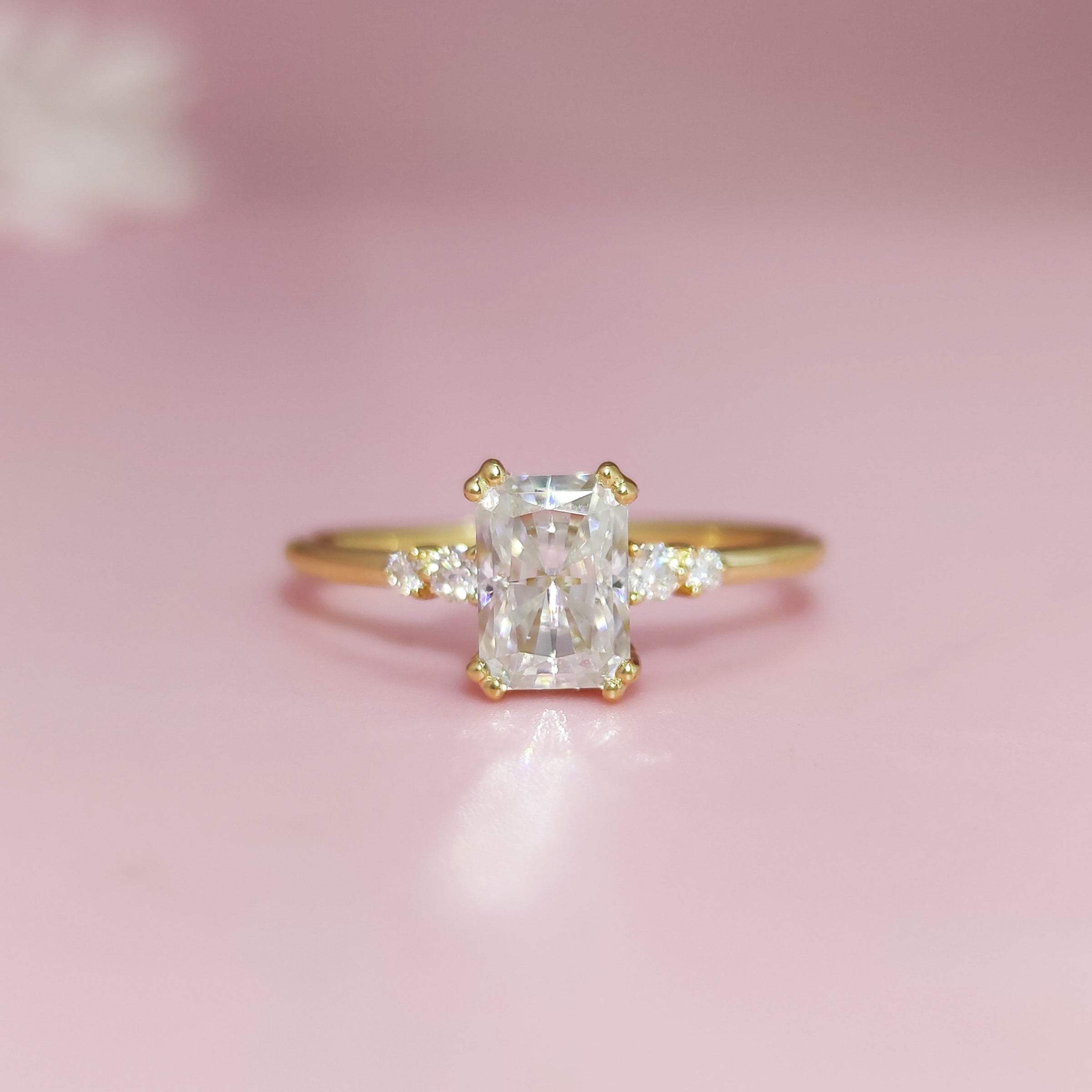 Radiant Cut Moissanite Memorial Ring for Ashes - Forever Treasured Keepsake Jewelry for Loved Ones | Perfect for Remembrance, Funeral & Special Occasions