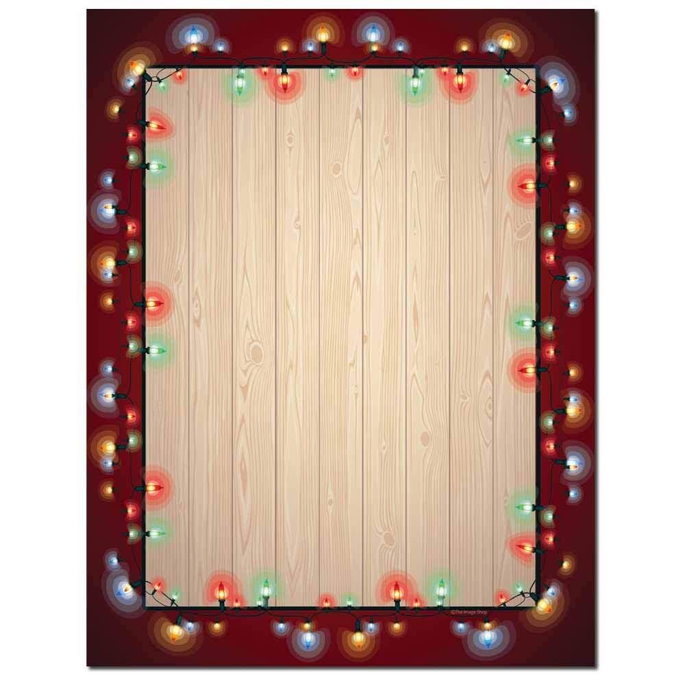 Premium Garland of Lights Letterhead Laser & Inkjet Printer Paper - 100 Sheets Pack - Perfect for Holiday Cards, Wedding Invitations & Business Stationery