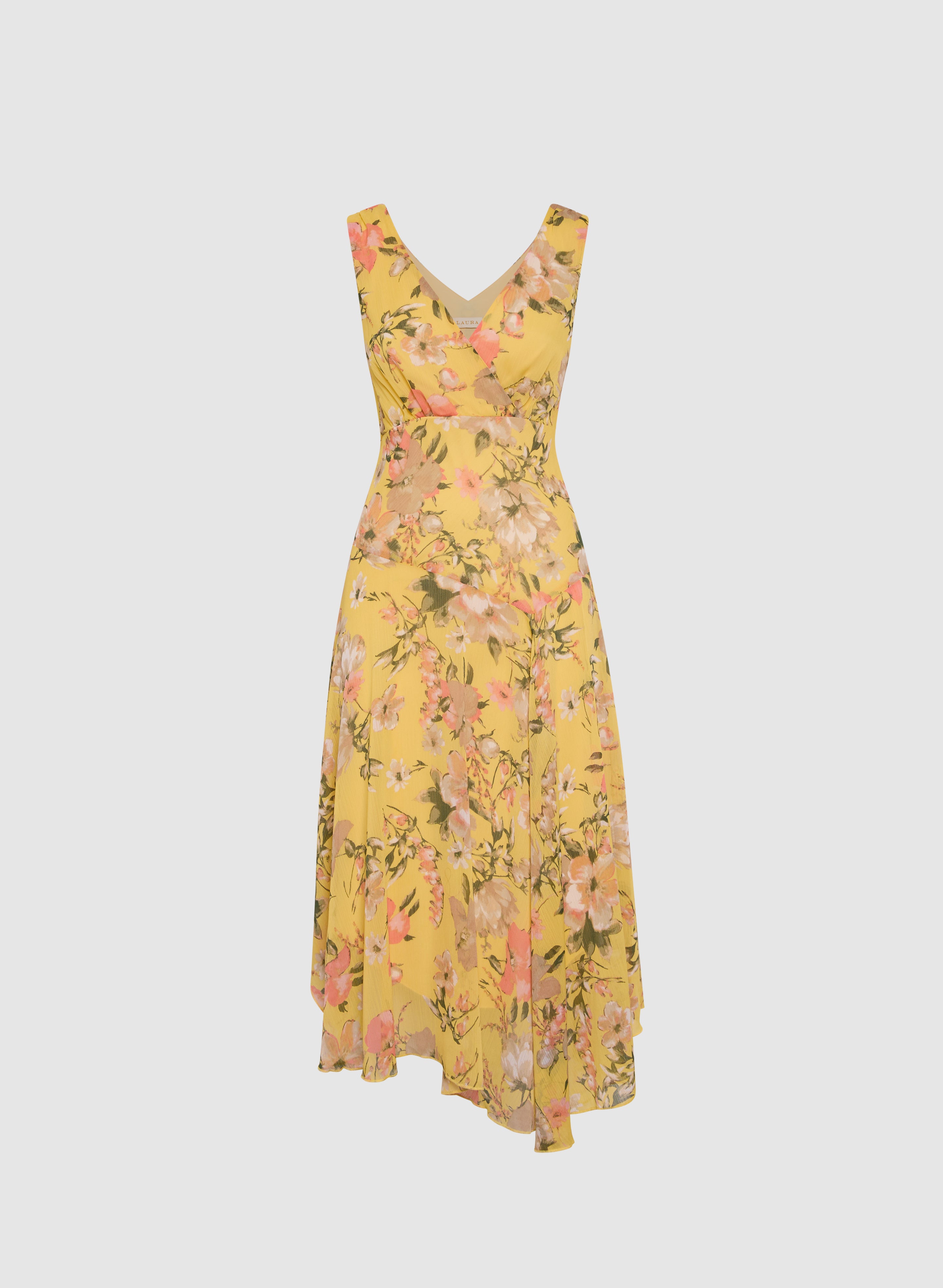 Elegant Floral Chiffon Dress for Women - Summer Boho Maxi Dress with V-Neck & Flowy Sleeves - Perfect for Beach Vacations, Weddings & Date Nights