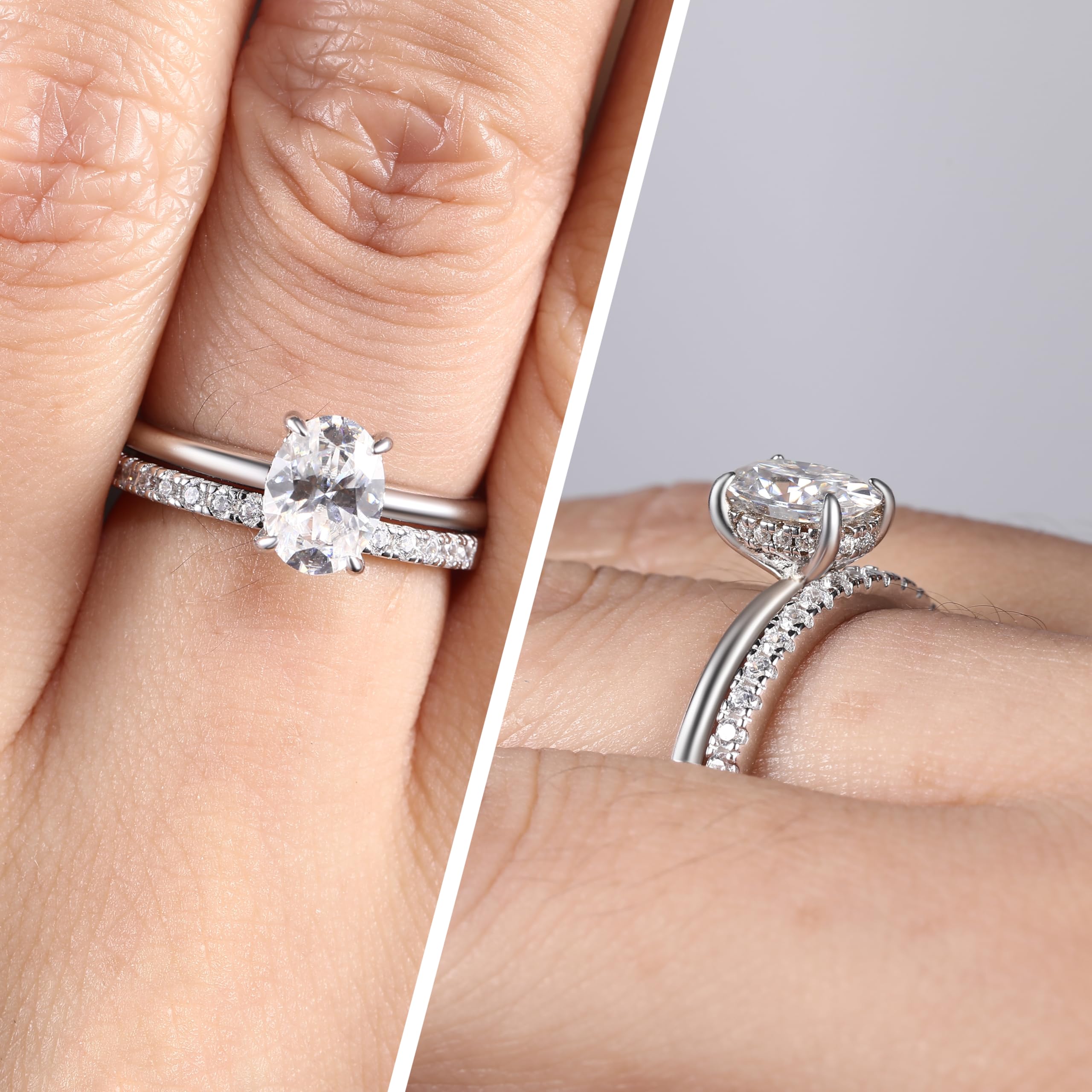 Moissanite Engagement Ring for Women - Sterling Silver D Color VVS1 Moissanite Wedding Band - Perfect Promise Ring for Her - Ideal for Proposals, Anniversaries & Special Occasions