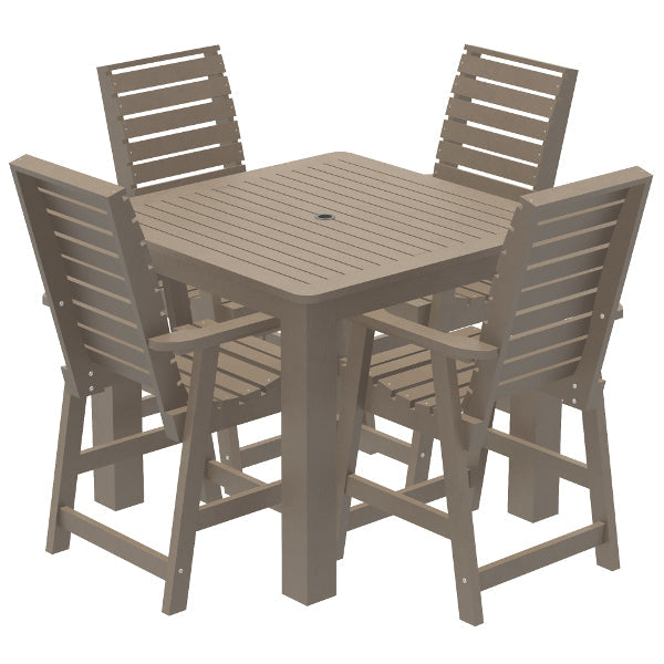 5-Piece Square Counter Dining Set - Modern Kitchen Table & Stools for Small Spaces - Perfect for Breakfast Nook, Apartment, or Bar Counter Seating