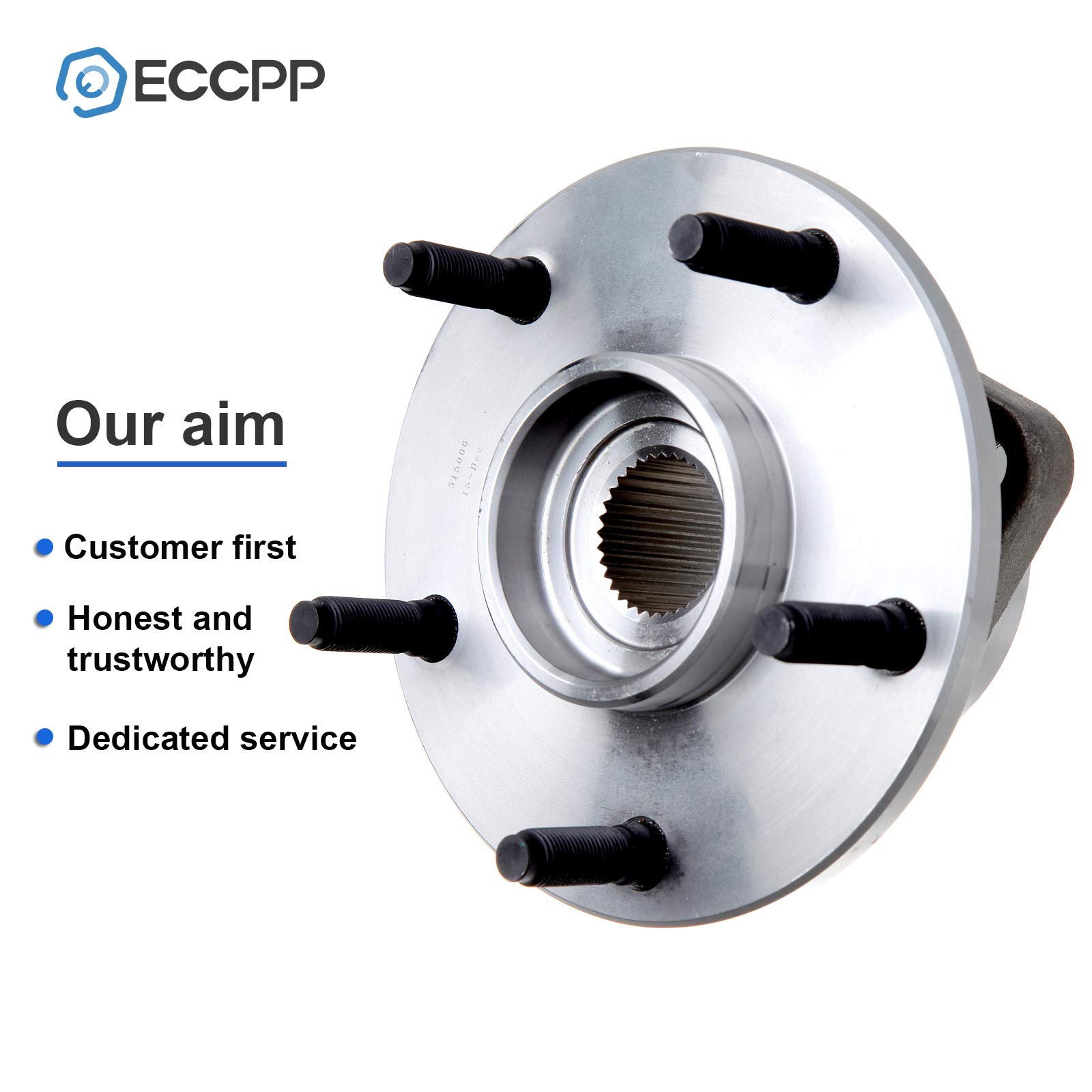 ECCPP Front 5 Lugs Wheel Bearing & Hub Assembly Compatible with 1994-1999 Dodge Ram 1500 - Replacement Part #515006 - Perfect for Off-Roading & Heavy-Duty Towing