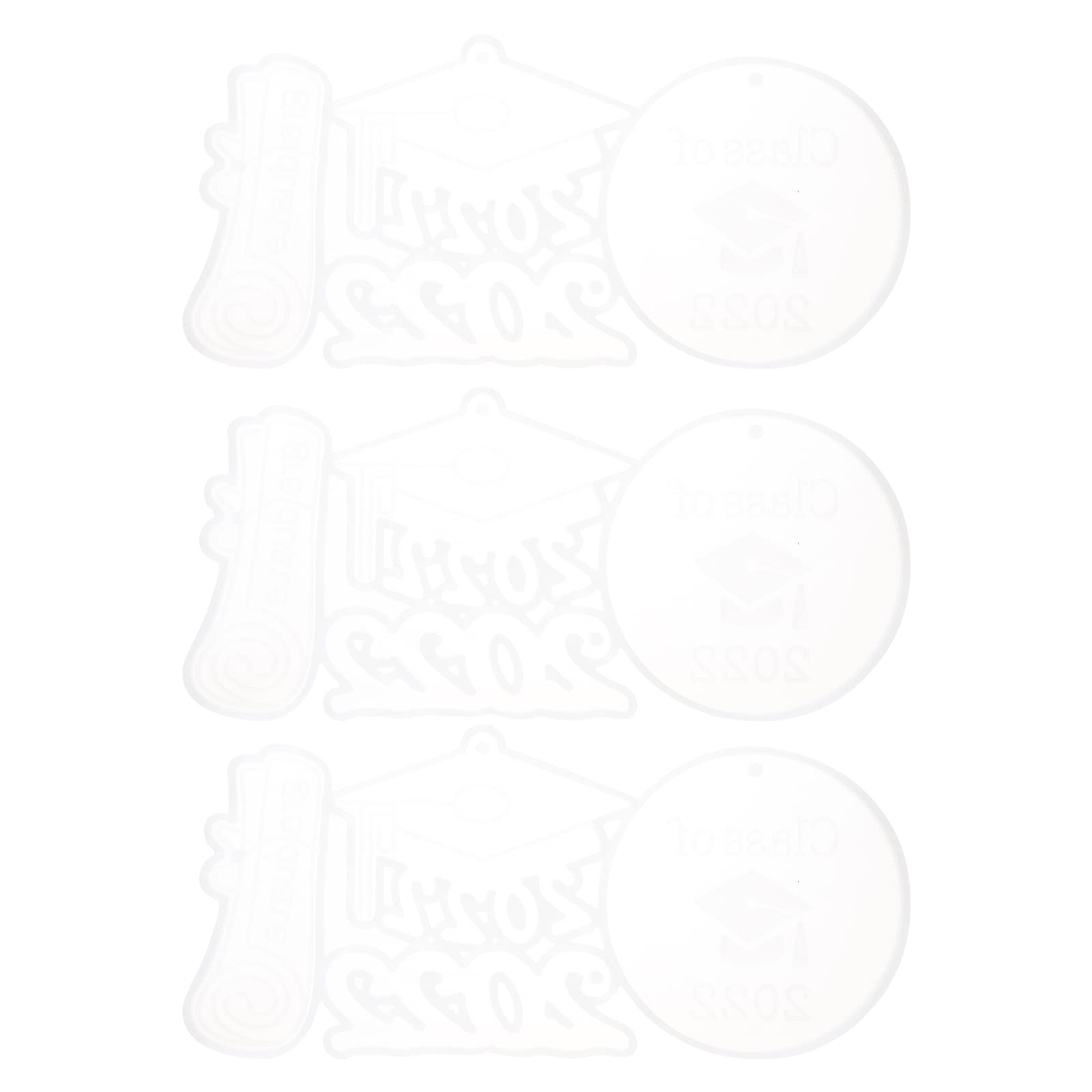 LUOZZY 3-Piece Class of 2022 Keychain Mold Set - DIY Silicone Graduation Keychain Molds for Crafting - Perfect for Graduation Party Decorations, Gifts & Souvenirs