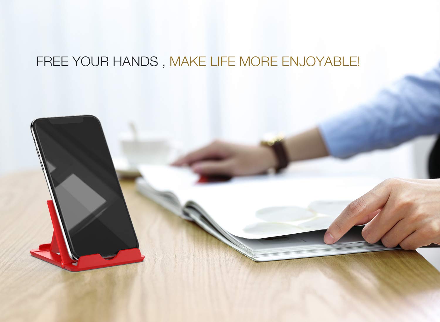 MoKo 2-Pack Adjustable Phone & Tablet Stand Holder for 4-11 Inch Devices - Compatible with iPhone 16/15/14/13 Pro/Max/Plus Series, iPad, Samsung Galaxy - Perfect for Desk, Office, Bedside, Kitchen & Video Watching