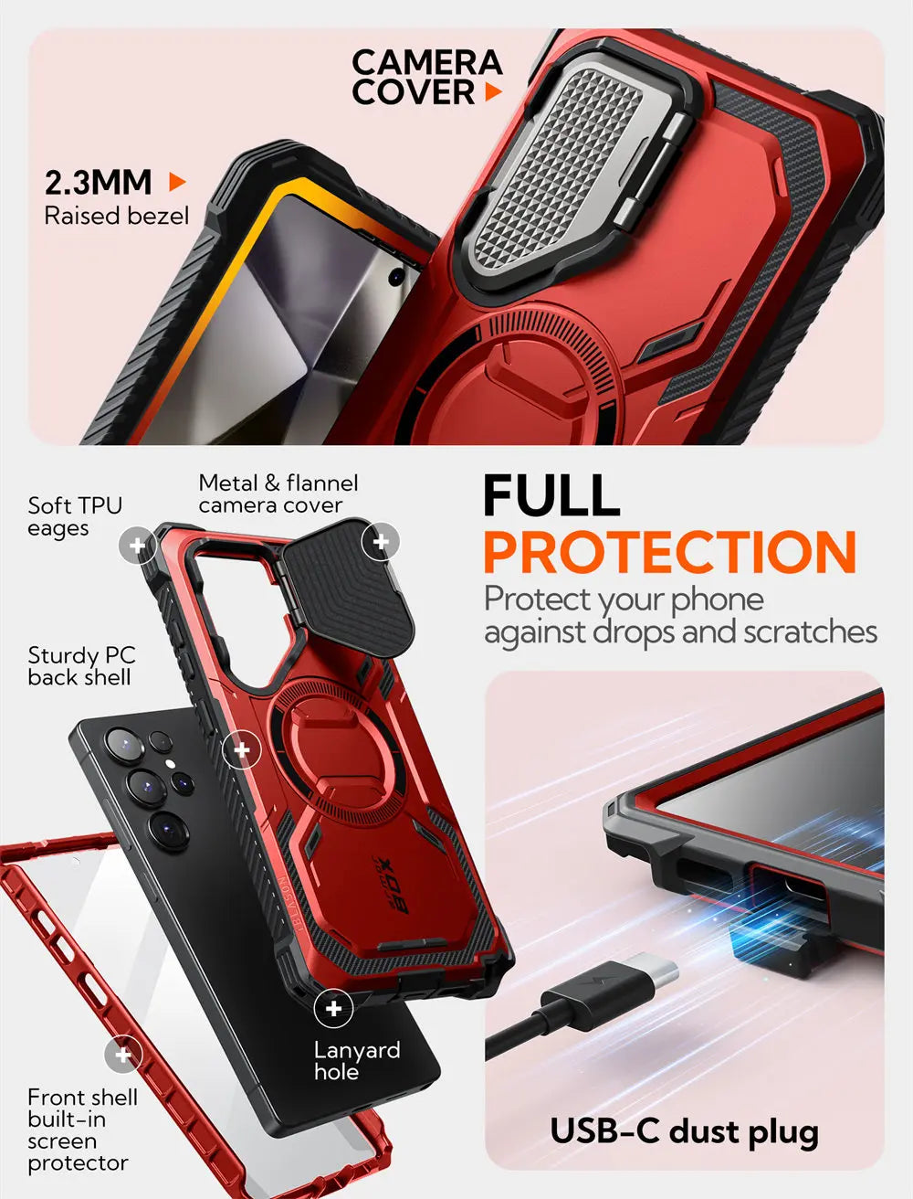 Galaxy S25 Ultra Case - BLASON Armorbox Full Body Protective Cover with Military-Grade Drop Protection | Perfect for Outdoor Adventures, Travel & Daily Use