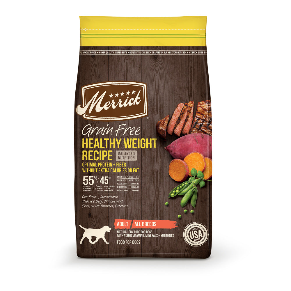 Merrick Grain Free Healthy Weight Dry Dog Food - High Protein, Low Fat Recipe for Weight Management - Perfect for Overweight or Less Active Dogs