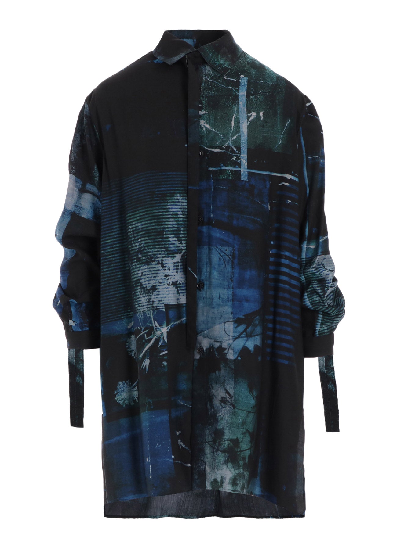 Stylish Cupro Blurry Floral Print Long Sleeve Blouse for Women | Comfortable & Elegant Top for Office, Date Night & Casual Outings