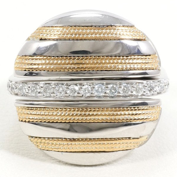 18K White Gold & Pink Gold Shell Diamond Ring for Women - Elegant & Durable Jewelry for Weddings, Anniversaries & Special Occasions