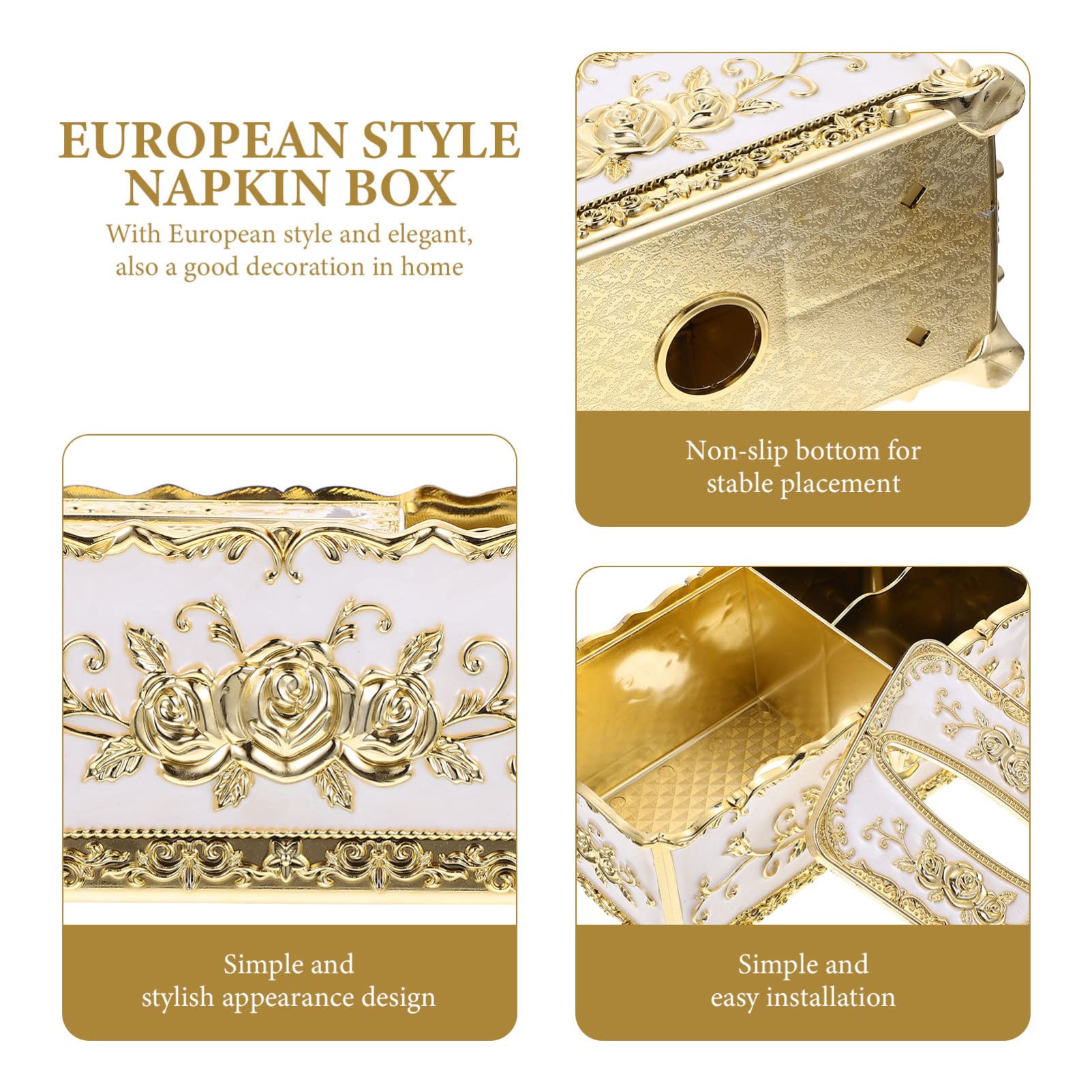 European Style Decorative Toilet Paper Holder Box - Plastic Multifunctional Remote Control Retro Tissue Storage | Perfect for Bathroom, Living Room & Office Organization