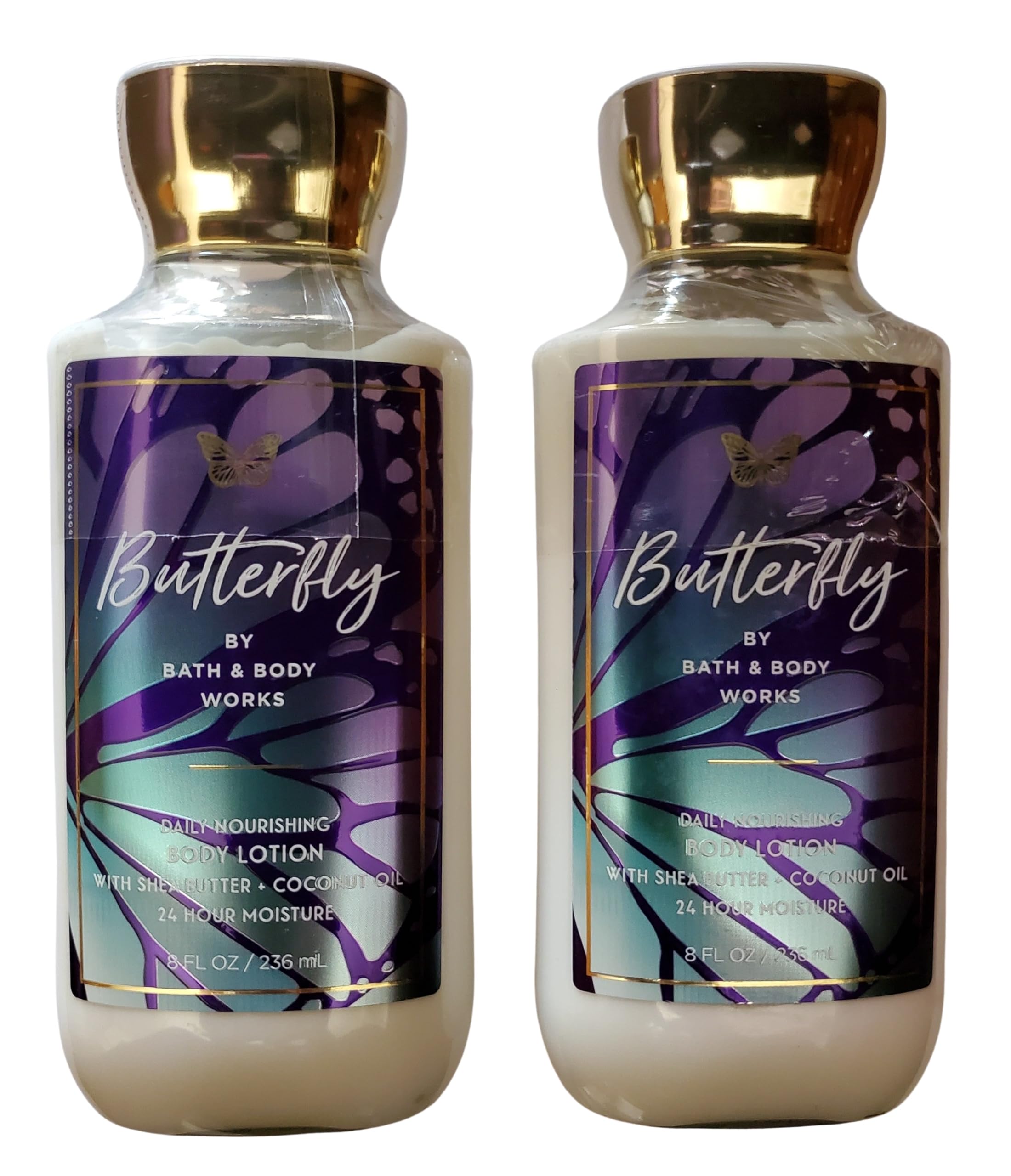 Bath & Body Works Butterfly Scented Body Lotion - 8oz (Pack of 2) | Moisturizing Hand & Body Cream for Women | Perfect for Daily Hydration & Gift Giving