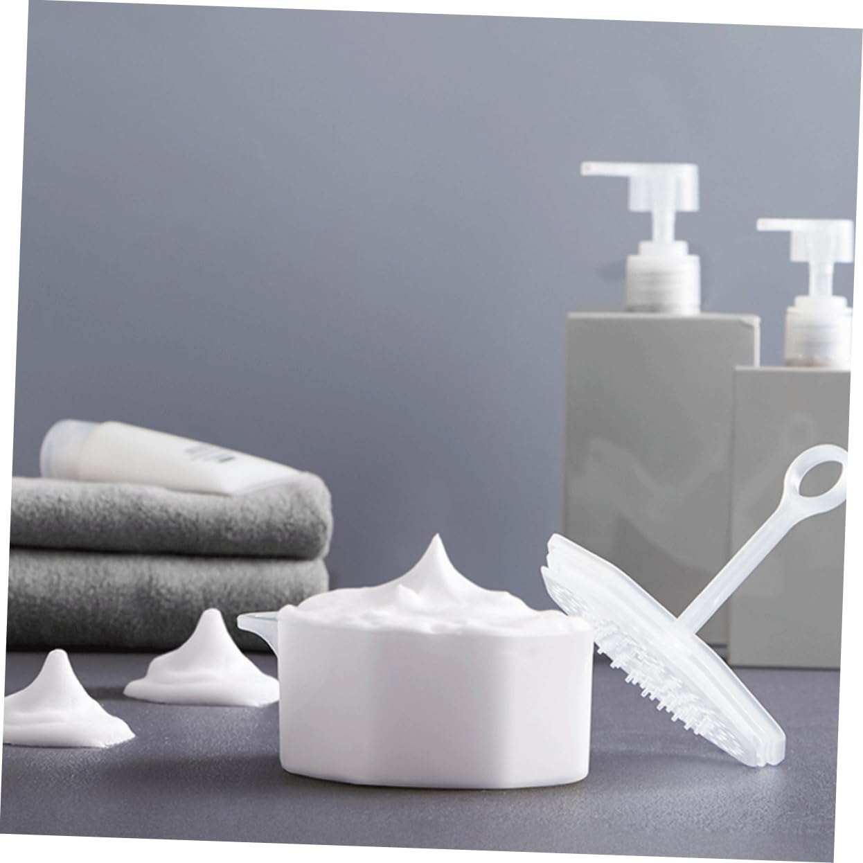 2 Sets Portable Foam Bubble Maker for Face Wash - Facial Cleansing Foaming Cup Tool with Faux Buns Design, White PP Material | Perfect for Travel, Skincare Routine & Gentle Cleansing