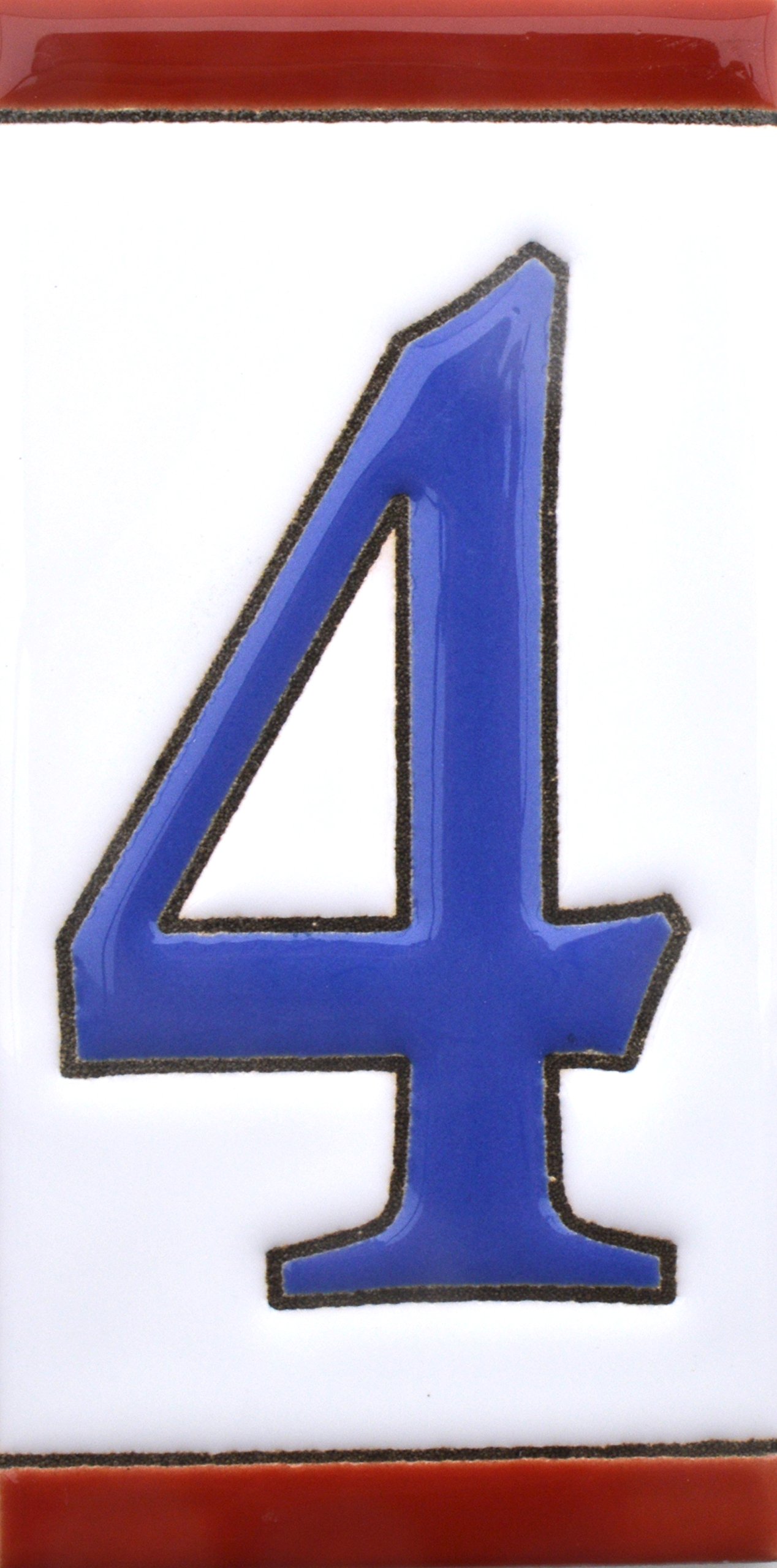 4 Inch Handpainted House Number Tiles - USA Flag Design (4.29