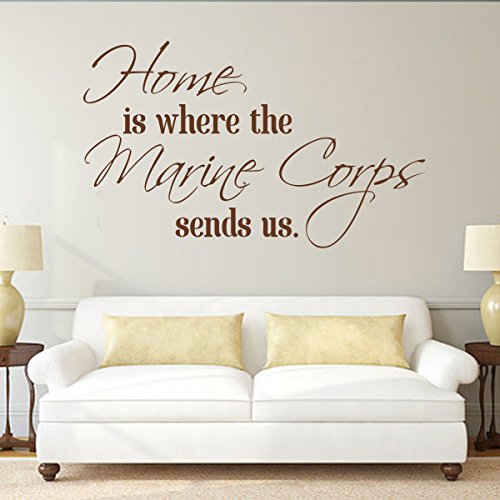 US Marine Corps Removable Wall Decal Sticker - Inspirational Home Decor Vinyl Quote for Military Families (Small, Black) - Perfect for Living Room, Bedroom & Office Wall Decor