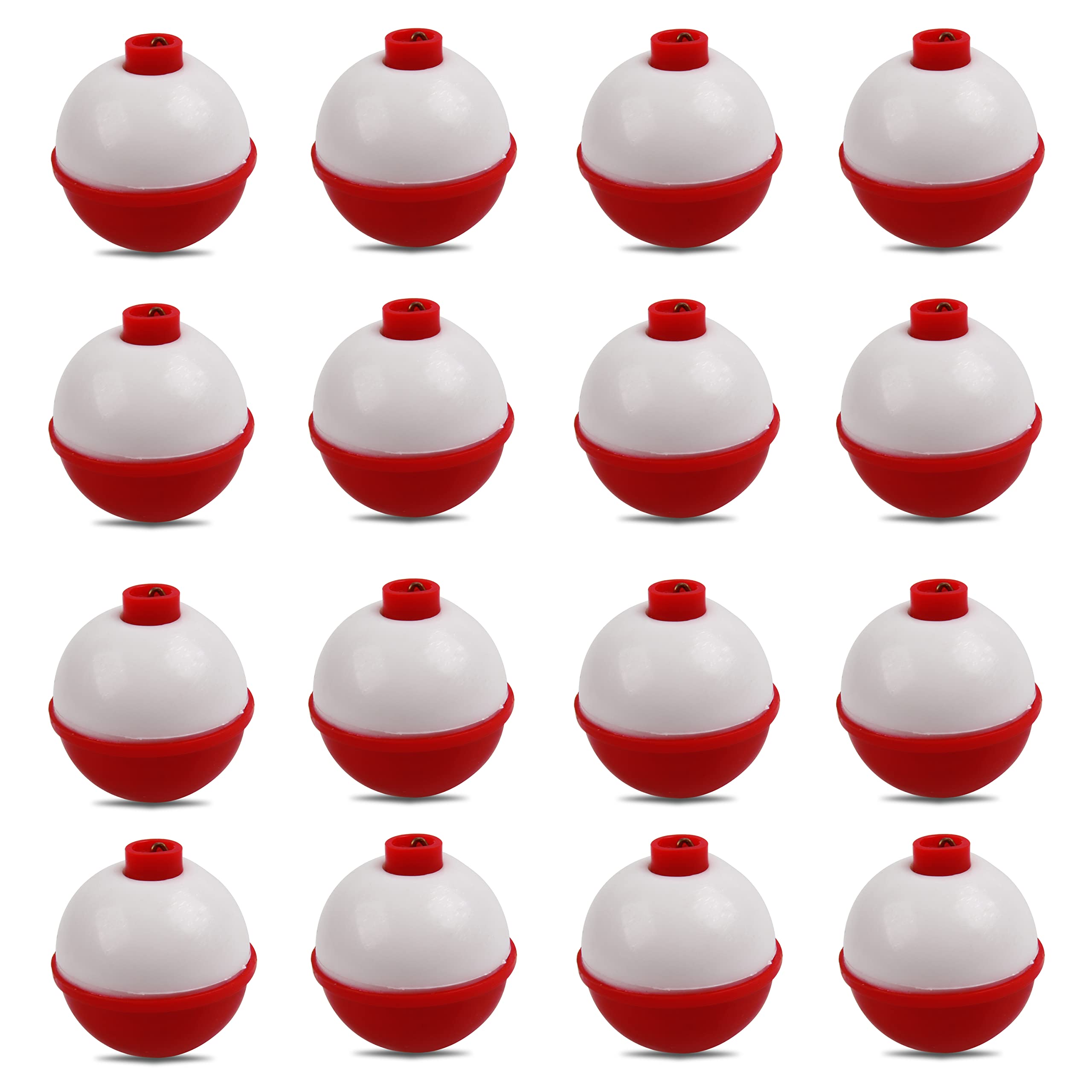 15PCS ABS Fishing Bobbers Floats Assortment - Round Snap-on & Push Button Bobbers for Freshwater/Saltwater Fishing - Perfect for Bass, Trout, and Catfish Angling