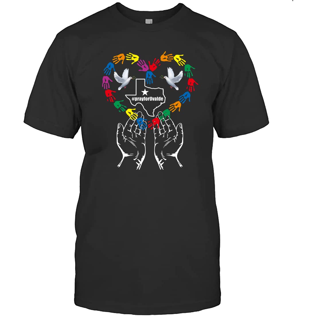 Uvalde Strong T-Shirt - Pray for Uvalde Texas Support Tee - Black & Navy Protest Shirt for Memorial Events & Community Solidarity