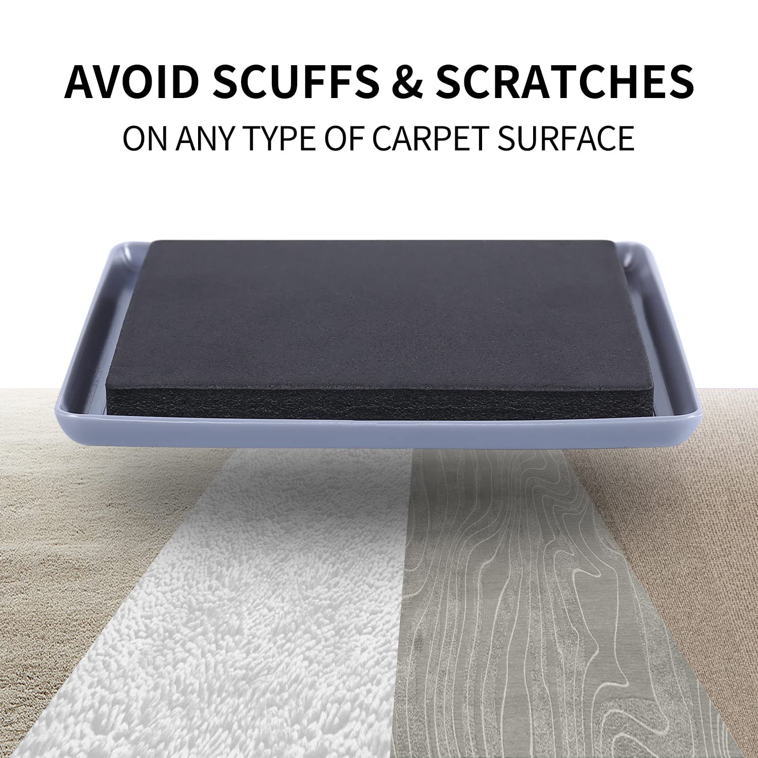 8 Pack Heavy Duty Furniture Sliders for Carpet - 5