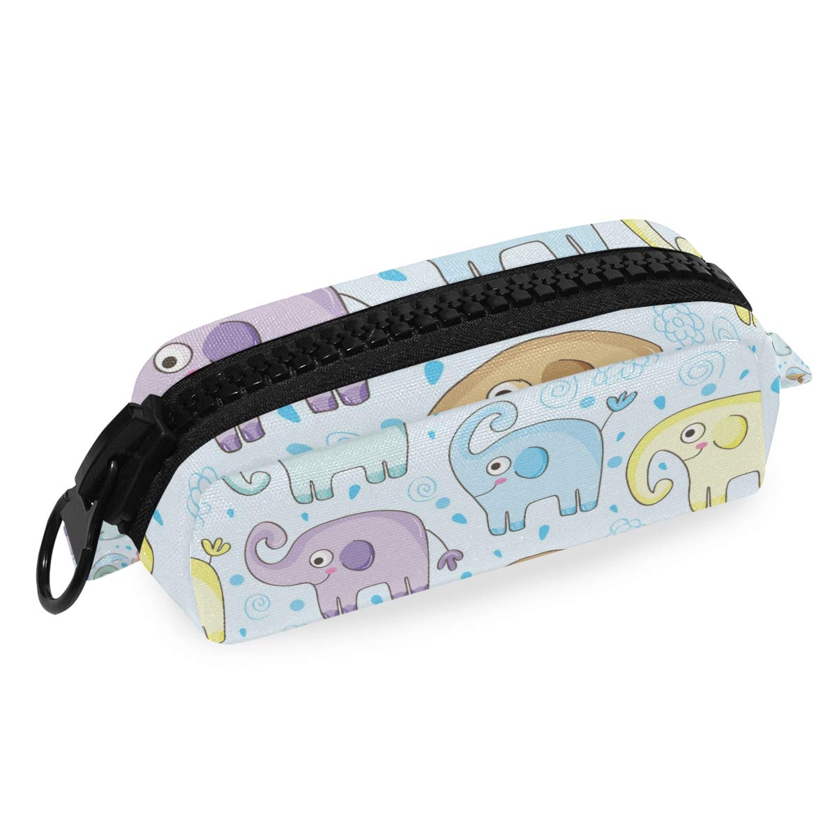 Premium Elephant Print Pencil Case - Large Capacity Cosmetic & Makeup Pouch with Heavy Duty Zipper for School, Office & Travel - Perfect for Teens, Students & Professionals (Water Resistant)