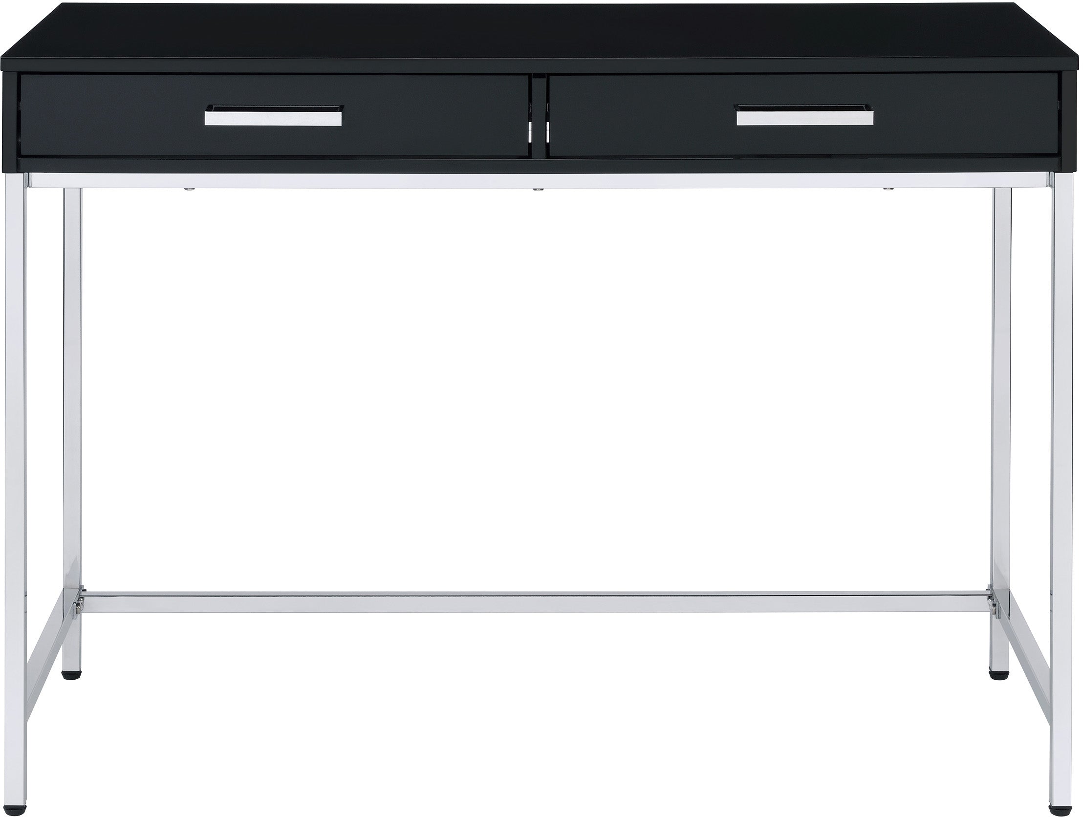 Office Star Vivos Black Writing Desk [VIV43] - Modern Home Office Desk for Work & Study, Compact Computer Desk with Durable Metal Frame, Perfect for Small Spaces & Apartments