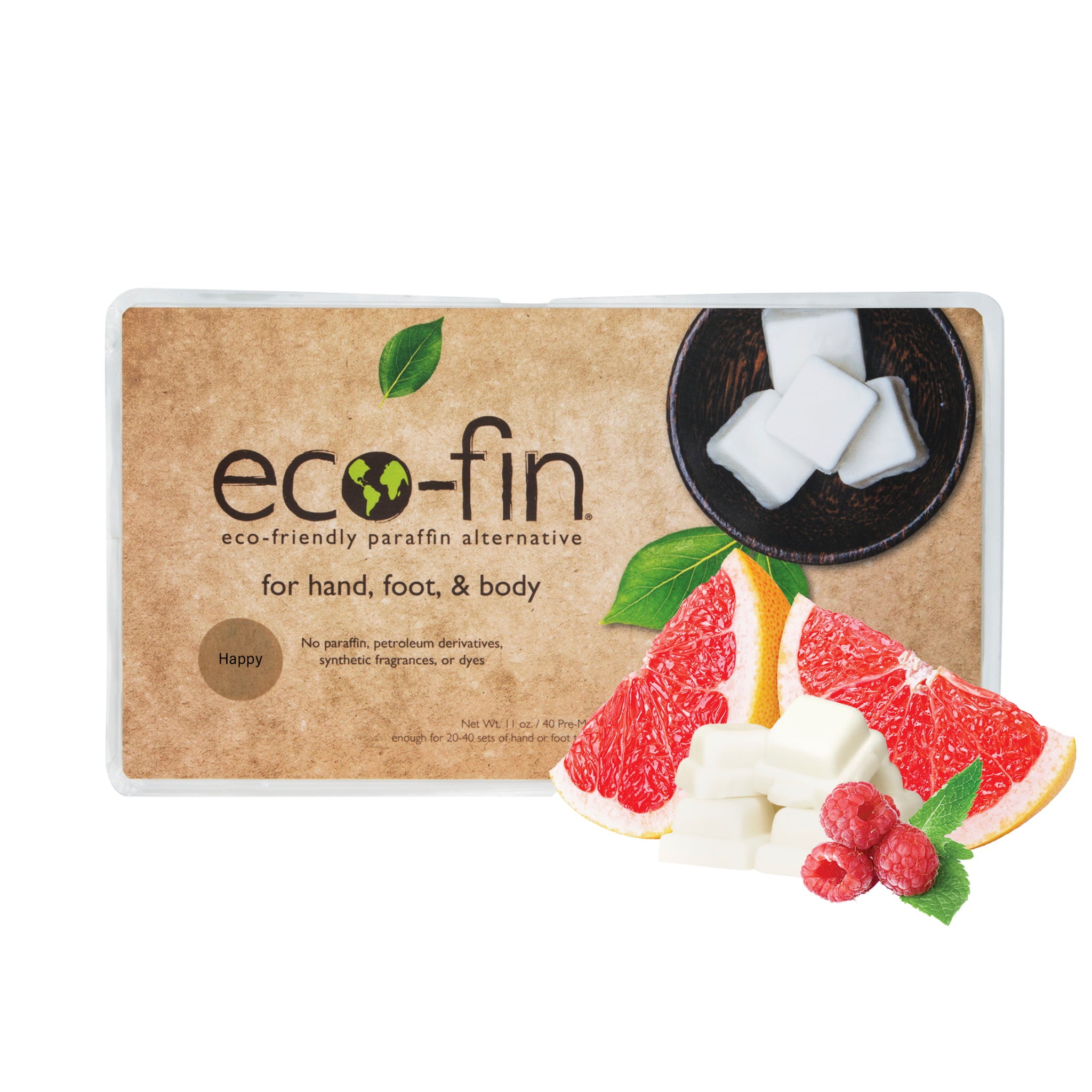 Eco Fin Happy Raspberry & Grapefruit Paraffin Wax Alternative - Natural Soy Wax for Candles, Massage & Spa Relaxation at Home