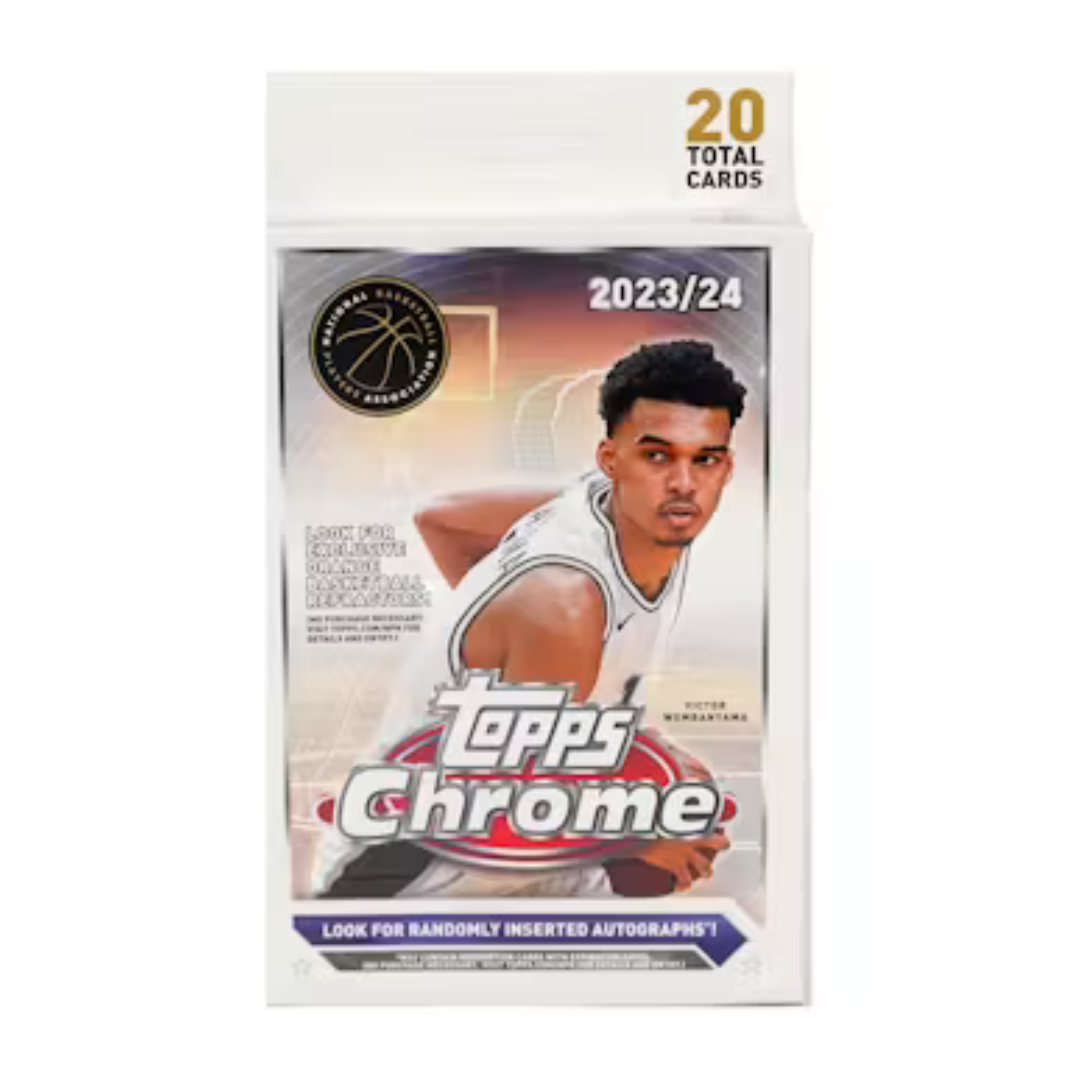 2023-2024 Topps Chrome Basketball Hanger Box - Premium NBA Trading Cards Collection for Collectors & Fans - Perfect for Trading, Displaying, and Gifting
