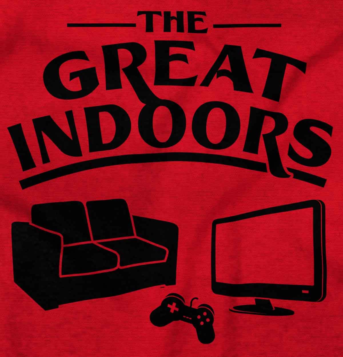 Great Indoors Couch Potato Gamer Nerd Graphic T-Shirt for Men - Comfortable Casual Tee for Gaming, Relaxing & Nerdy Outfits