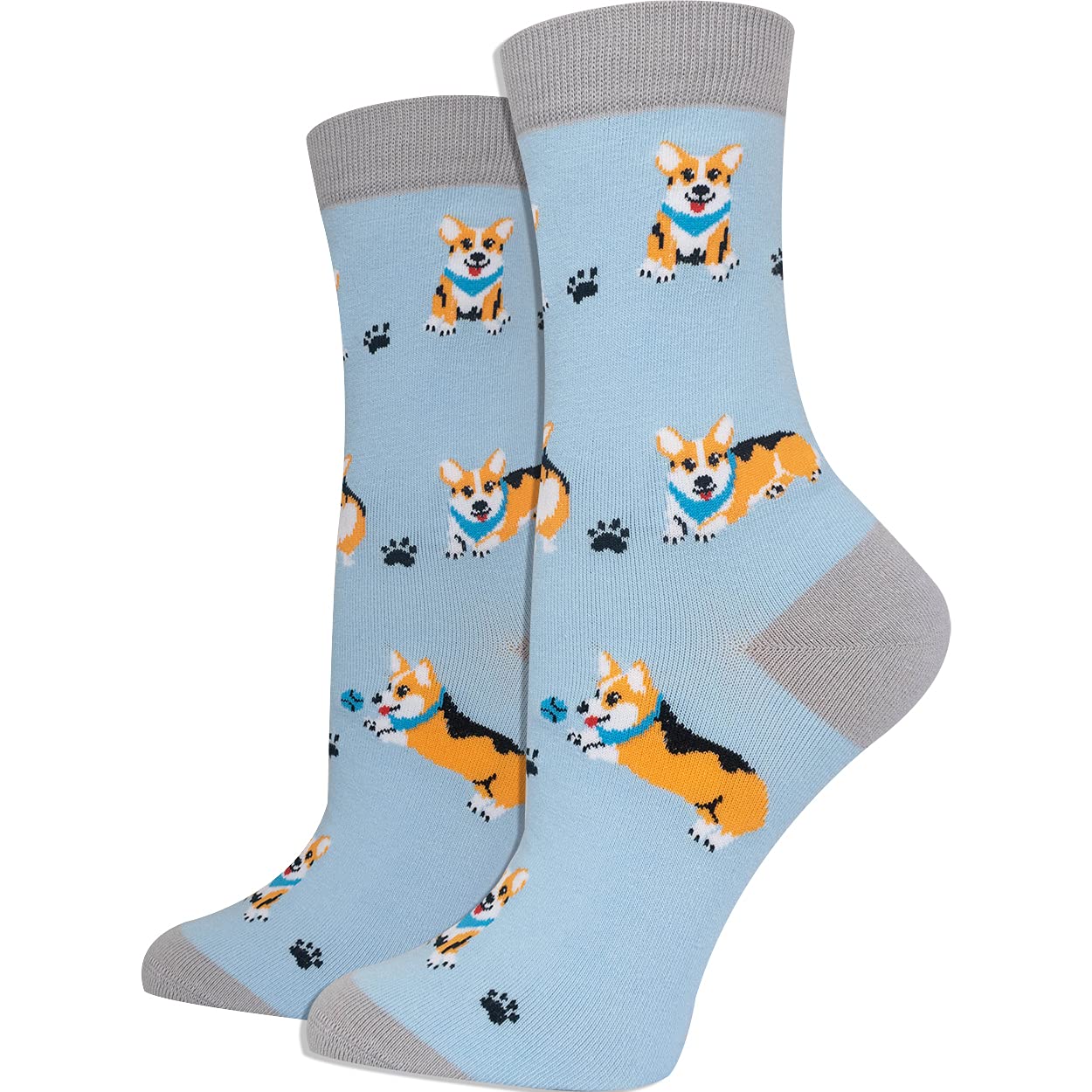 Premium Women's Corgi Socks - Ultra Soft & Comfortable Crew Socks for Women US Size 4-10 - Cute Dog Lover Gift for Her, Best for Casual Wear, Home Relaxing & Corgi Enthusiasts