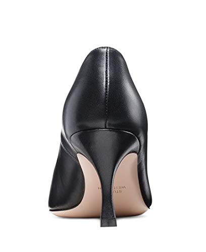 Stuart Weitzman Women's The Microknot Pointe Pump - Black Size 8 M | Elegant Pointed Toe Heels for Office, Party & Special Occasions