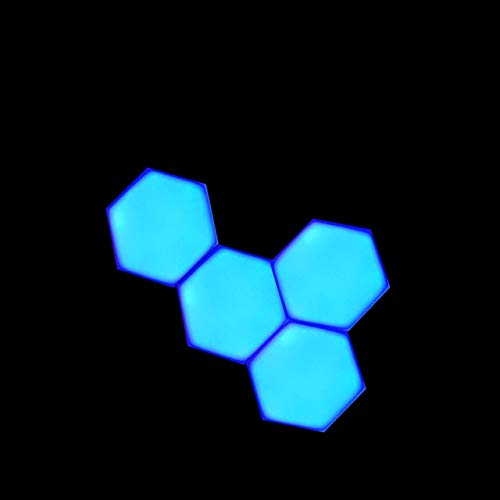 BINGFANG-W Modern Nordic Hexagon LED Wall Lamp - Magnetic Modular Touch Control, Color Changing Honeycomb Night Light for Bedroom, Living Room, Kids Room Decor | DIY Home Lighting & Ambient Mood Light