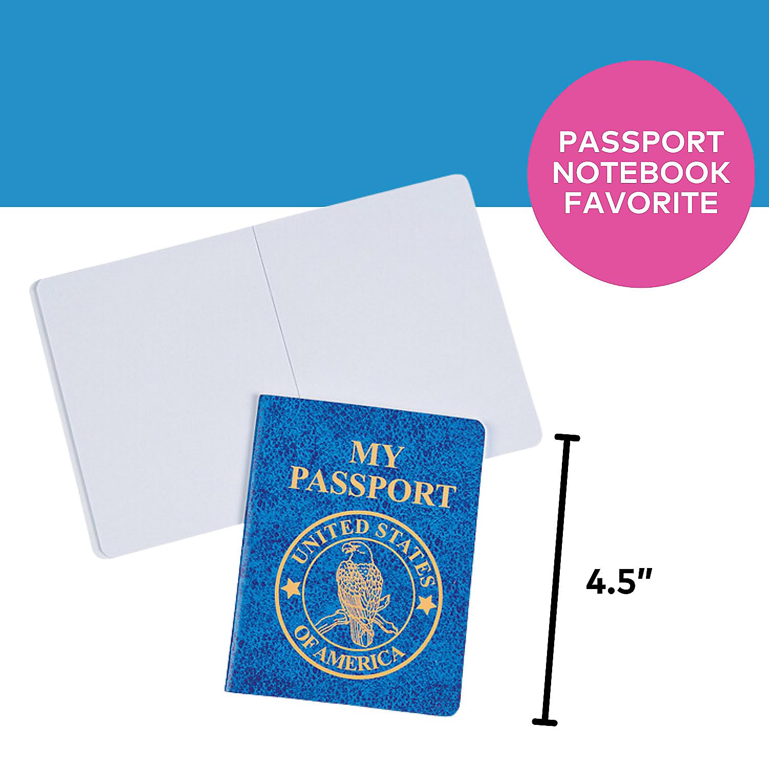 Fun Express Passport Notepads - 24 Pieces - Educational Travel-Themed Activity Books for Kids - Perfect for Classroom Learning, Travel Games & Pretend Play Adventures