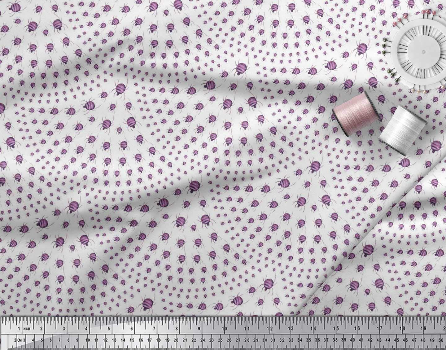 Soimoi Moss Georgette Brown Fabric by The Yard - 42 Inch Wide Spider Print Fabric for Fashionable Apparel & Home Decor | Perfect for Gothic Dresses, Halloween Costumes, and Dark Aesthetic Decorations