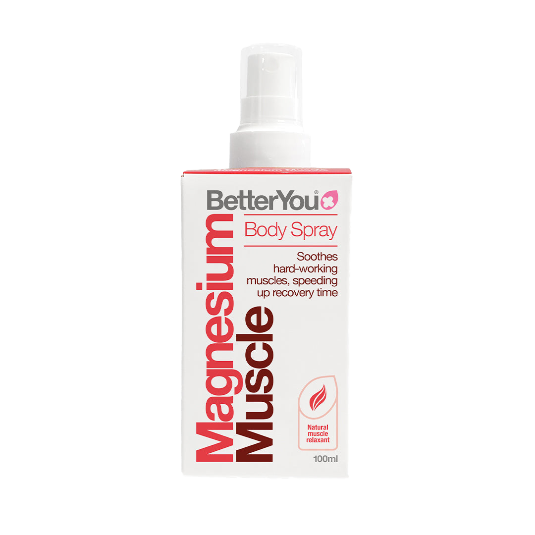 BetterYou Magnesium Muscle Body Spray 100ml - Fast Absorbing Magnesium Oil for Muscle Recovery, Cramp Relief & Relaxation - Perfect for Athletes, Gym Workouts & Post-Exercise Recovery