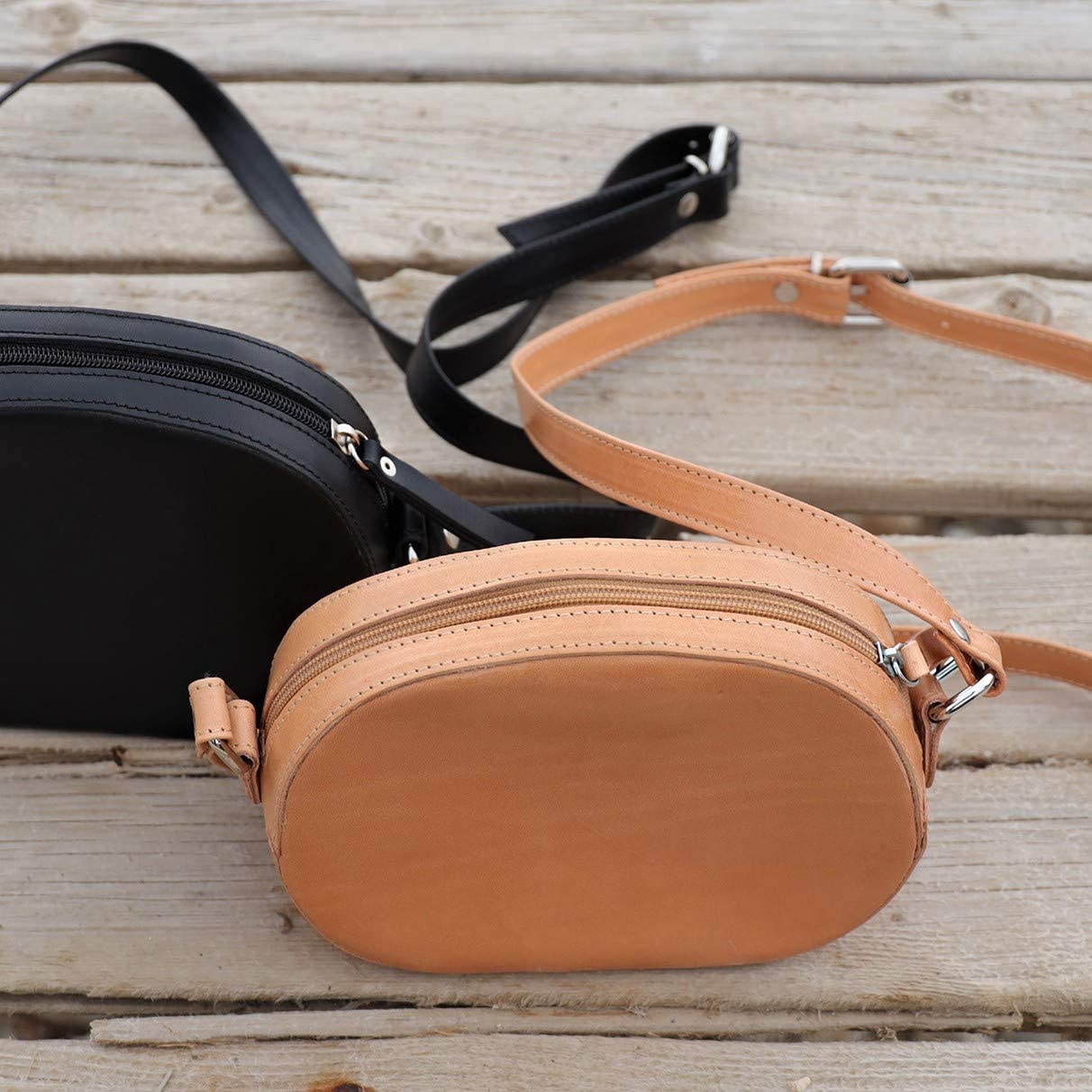 Stylish Black Leather Crossbody Bag with Zipper - Women's Fashion Shoulder Purse for Everyday Use, Travel & Work | Durable & Lightweight Handbag