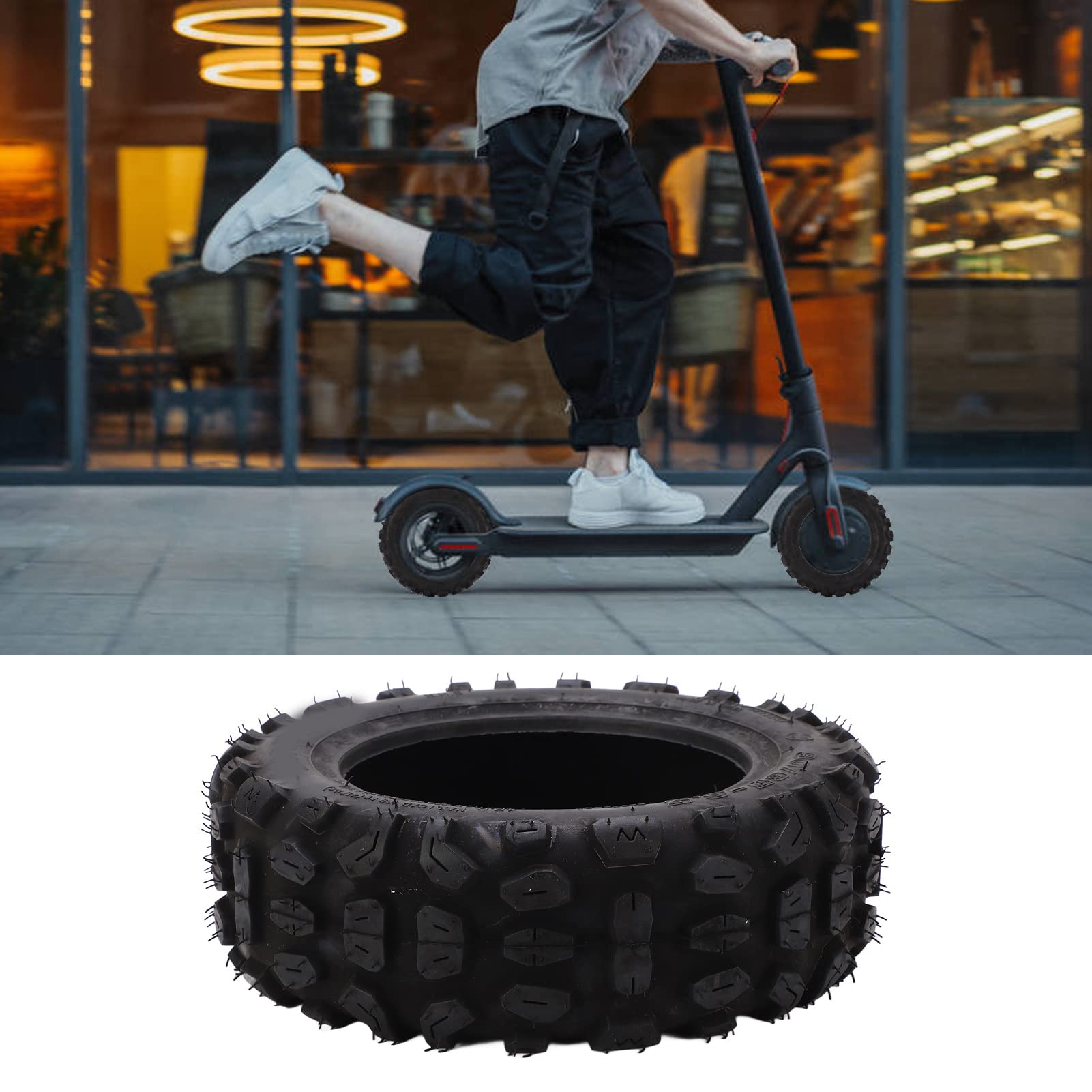 **90/65-6.5 Electric Scooter Vacuum Tire - Thickened Tubeless Rubber Tire for E-Scooters - Perfect for Commuting & Urban Riding**