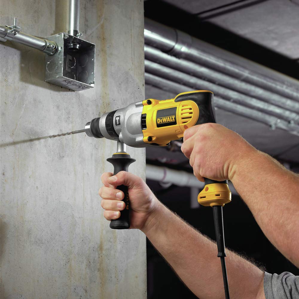 DEWALT 10-Amp 1/2-Inch Hammer Drill with Pistol Grip (DWD520) - Perfect for Construction, Woodworking, and Heavy-Duty DIY Projects
