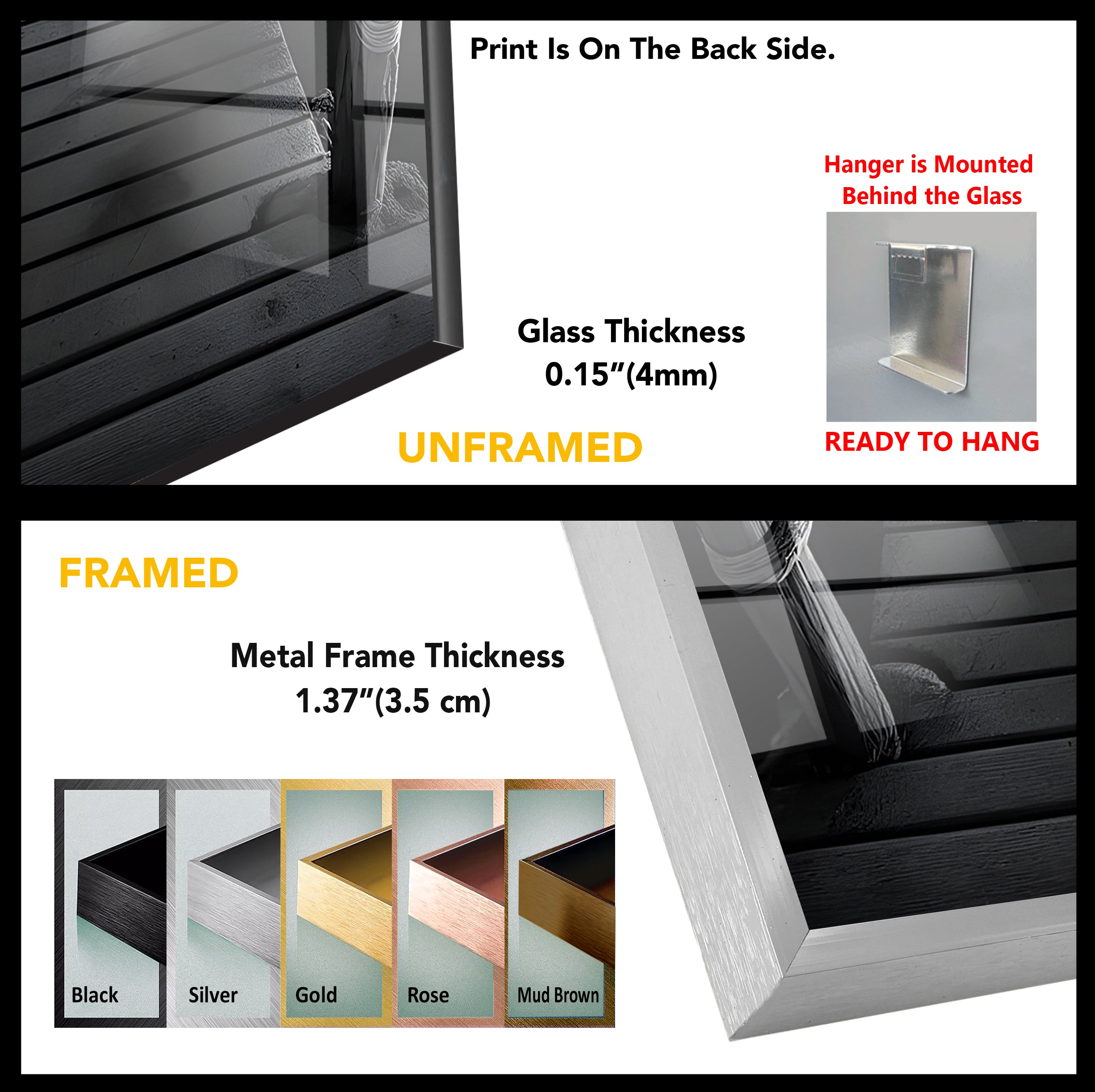 Black and White Dock Landscape Glass Wall Art - Modern Framed Home Decor for Living Room, Bedroom, Office | Coastal Nautical Theme