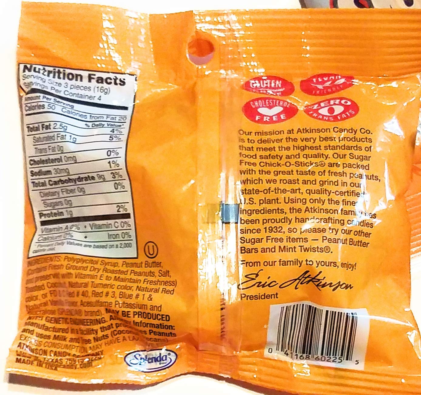 Sugar Free Chick-O-Stick Candy - Crunchy Peanut Butter & Toasted Coconut Flavor - Sweetened with Splenda - Keto Friendly Snack - Made in USA (2.25oz) - Perfect for Low Carb Diets, Office Snacks & Movie Nights