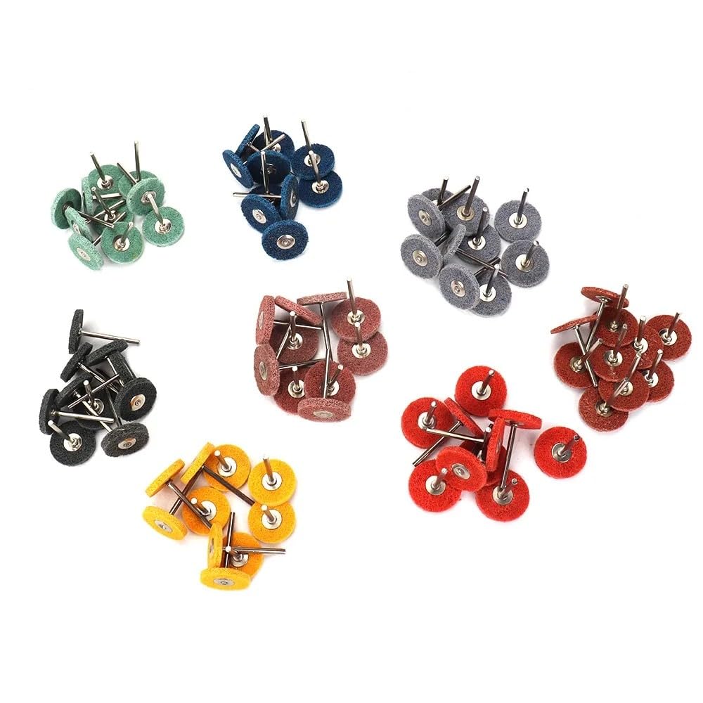 10PCS 3mm Shank Nylon Fiber Grinding Sanding Head Mini Brush Abrasive Wheel Buffing Polishing Wheel Tools for Grinder Rotary Tools, Grit 400 - Perfect for Metal, Wood & Jewelry Polishing, DIY Crafts & Automotive Detailing